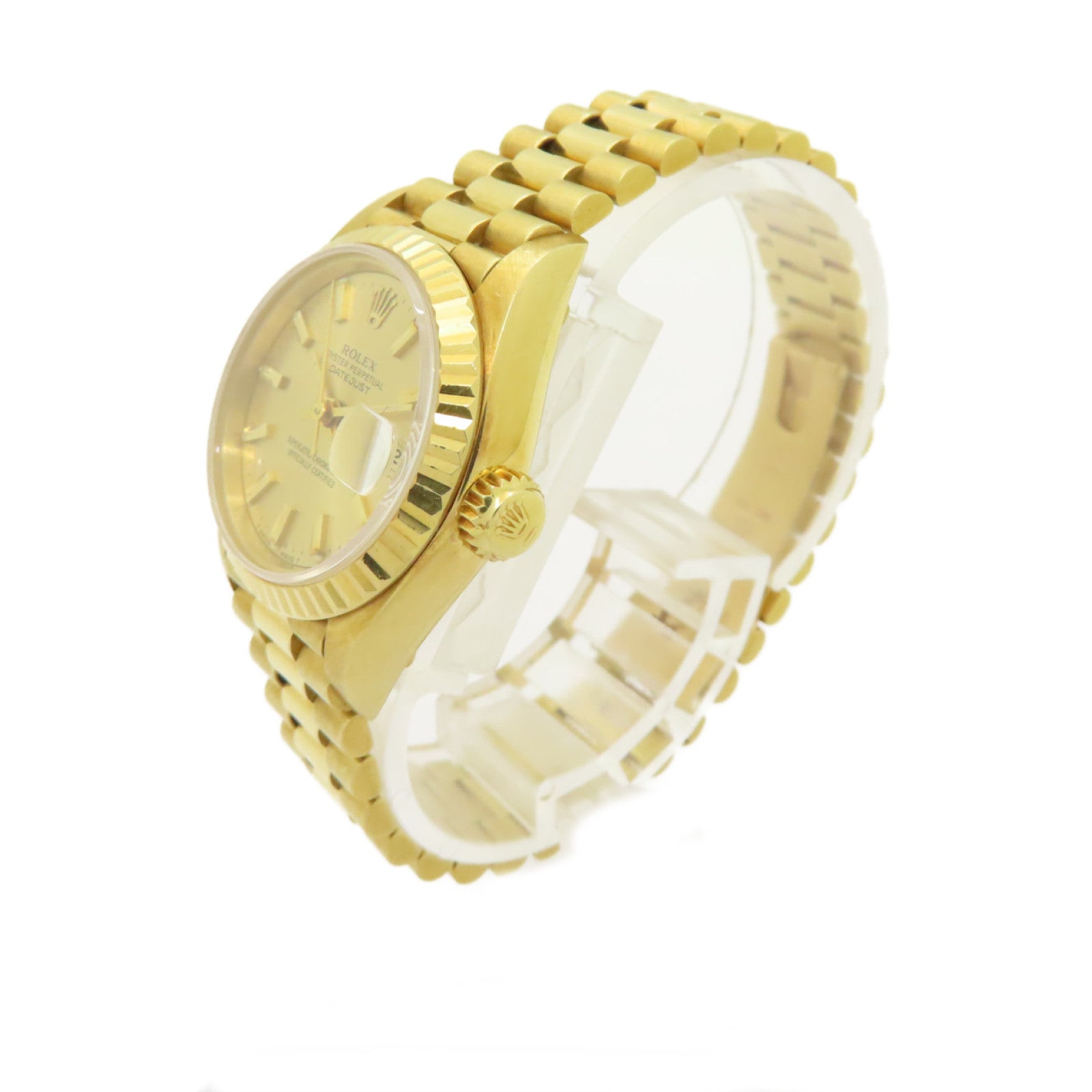 ROLEX Datejust 18K黄金手錶自動機芯金色