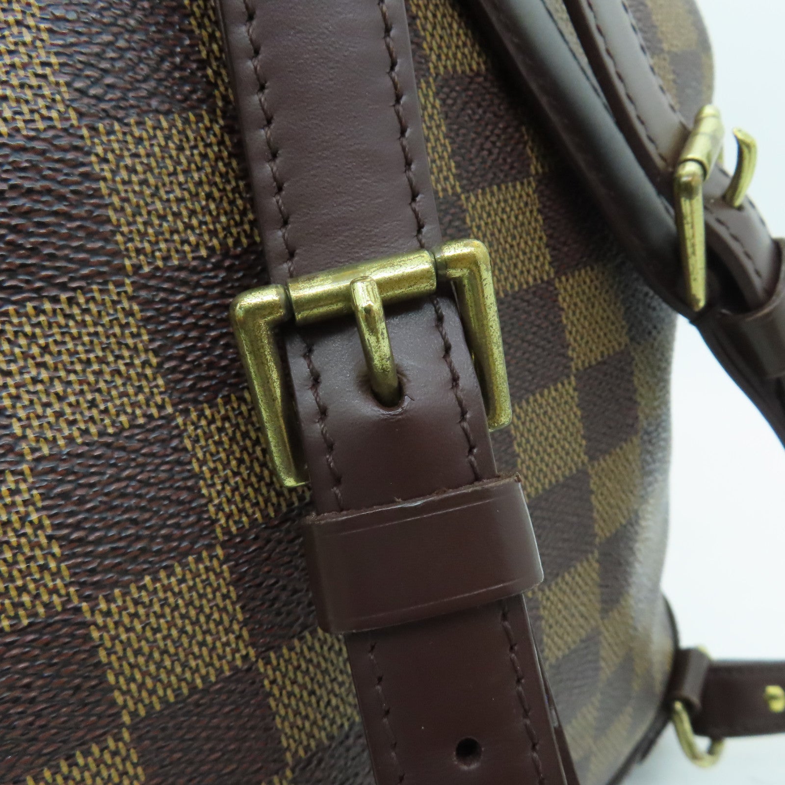 LOUIS VUITTON Damier Soho Centencire Gold Buckle Backpack Brown