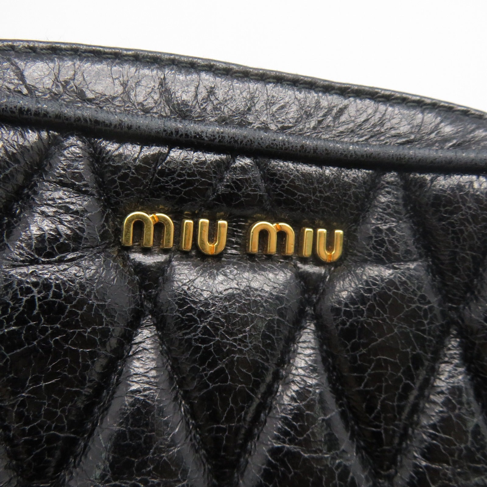 Miu Miu 羊皮皮革Shoulder Bag金扣肩背袋黑色