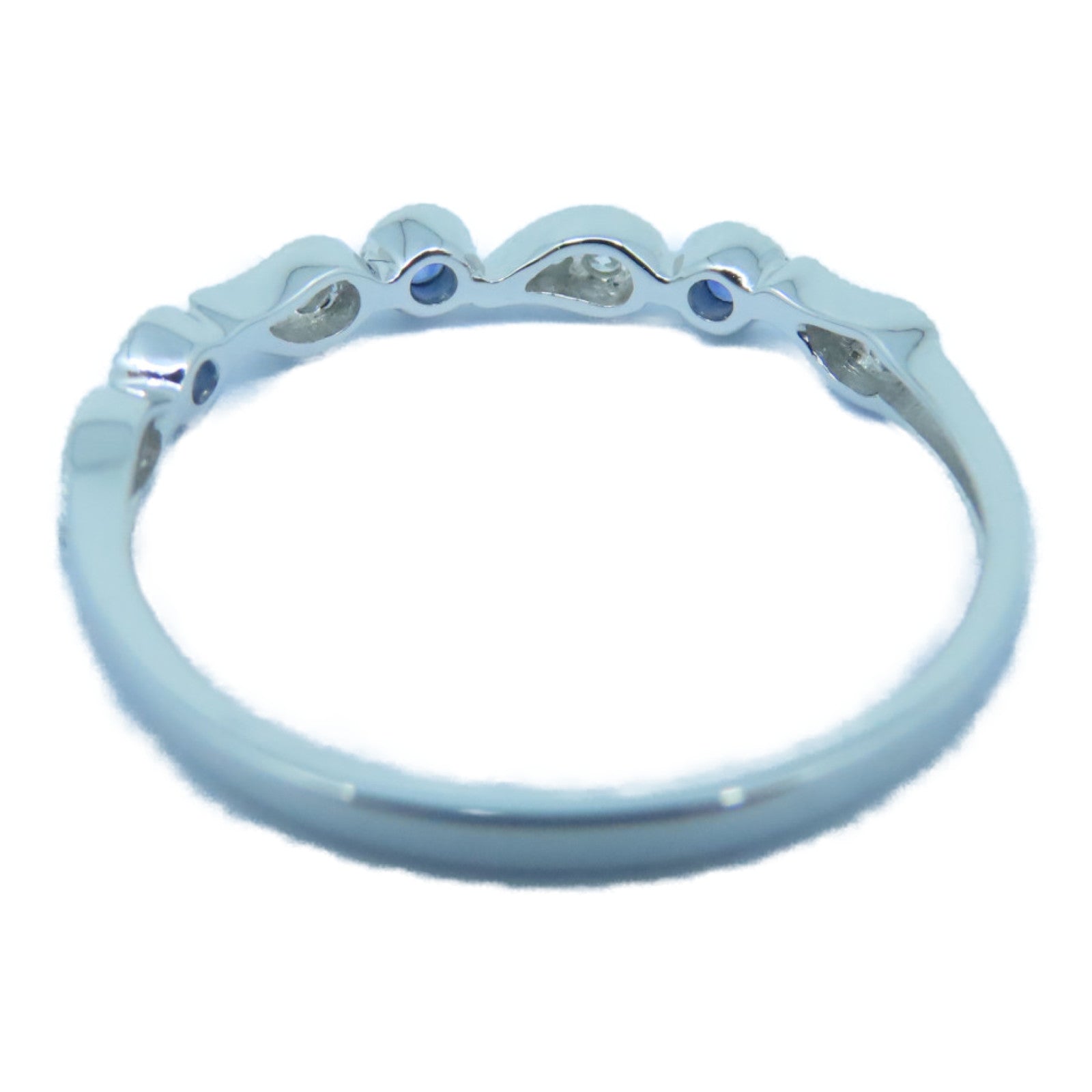 JEWELRY 【激減優惠】18K白金0.05ct藍寶石/0.05ct鑽石戒指US#6