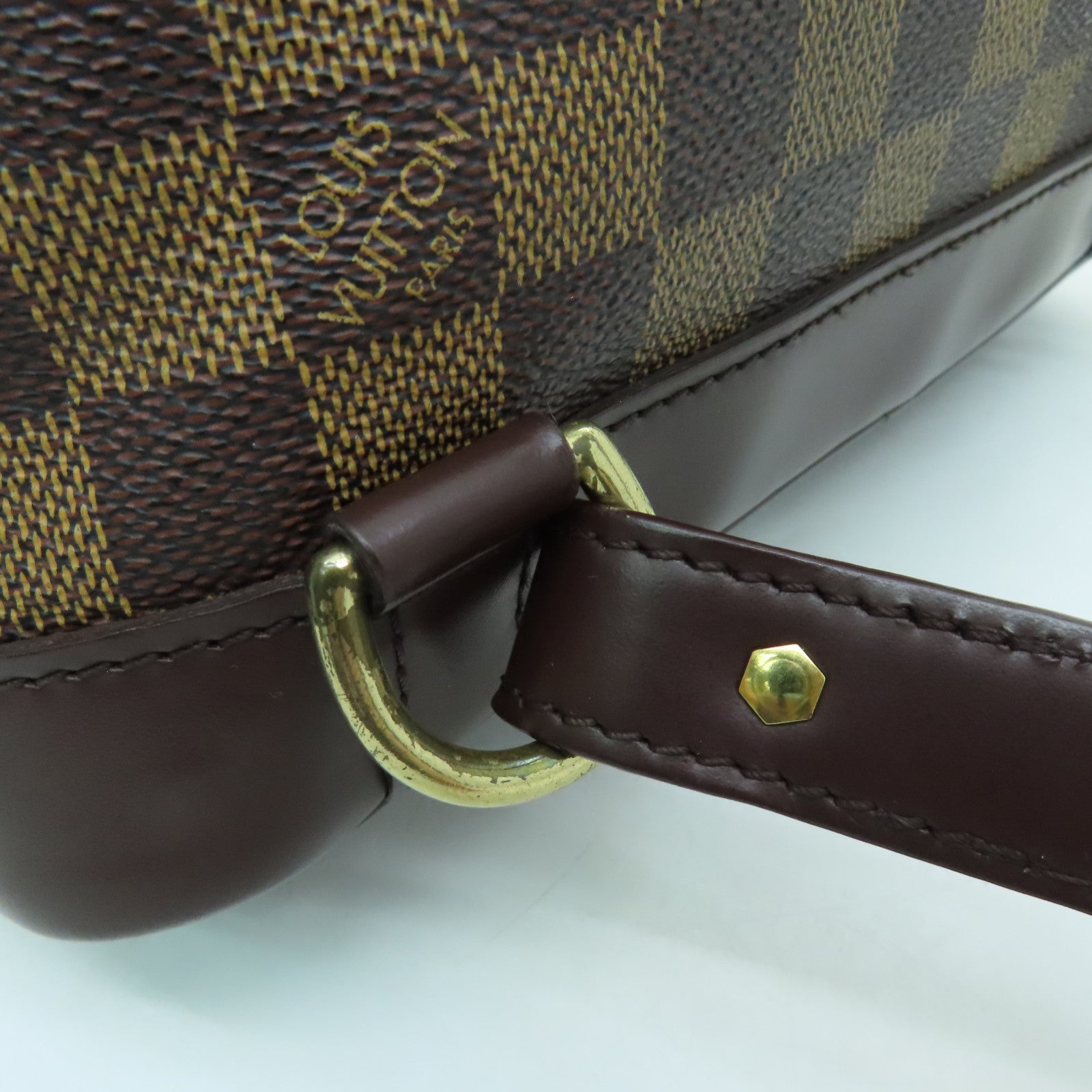 LOUIS VUITTON Damier Soho Centencire Gold Buckle Backpack Brown