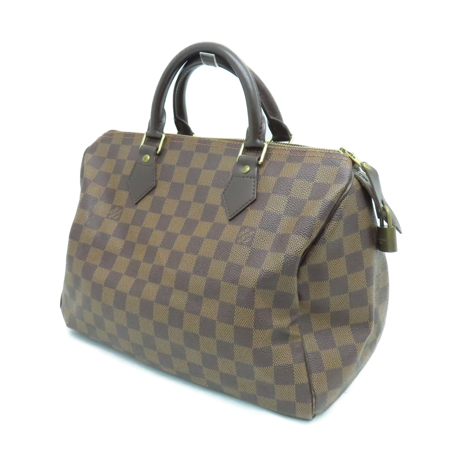 LOUIS VUITTON Damier Speedy 30金扣手挽袋棕色