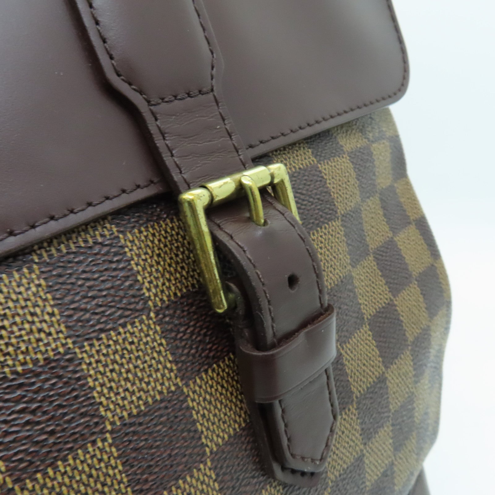 LOUIS VUITTON Damier Soho Centencire Gold Buckle Backpack Brown
