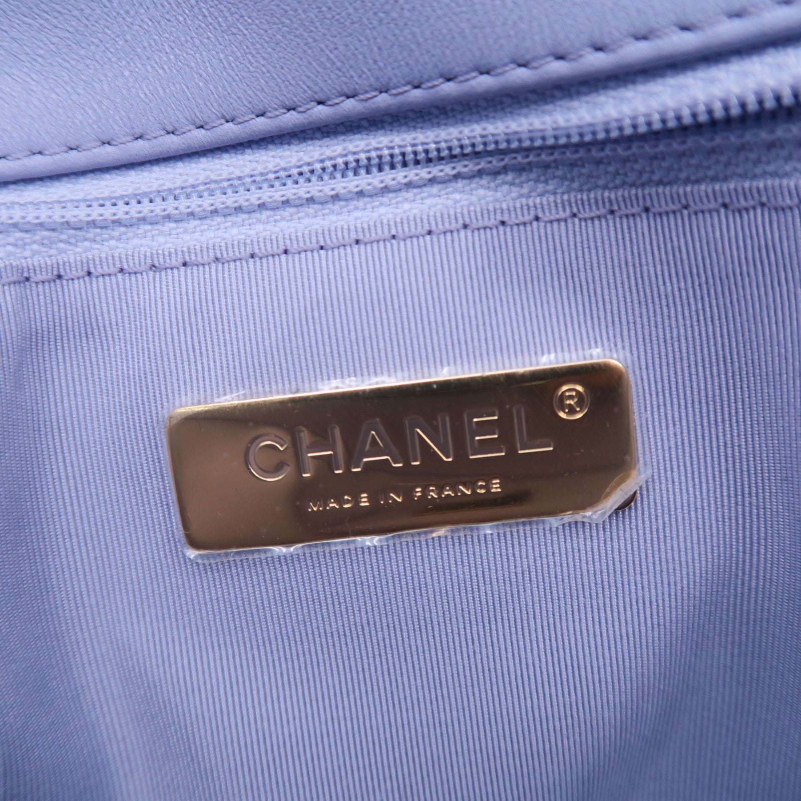 CHANEL 菱格羊皮皮革Chain Shoulder Bag金扣鏈帶手挽肩背兩用袋紫色