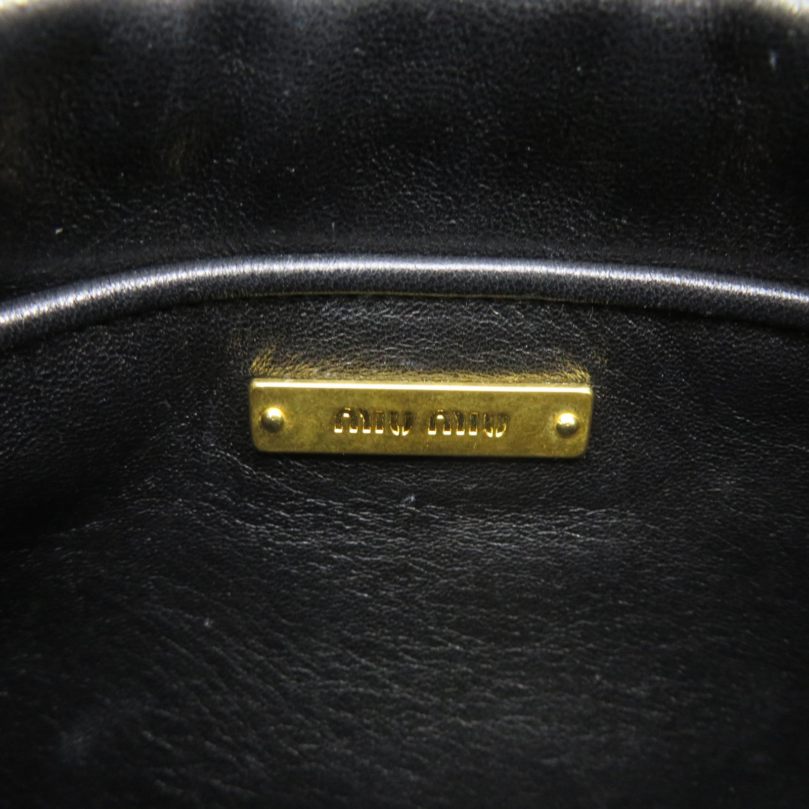 Miu Miu 羊皮皮革Shoulder Pouch Shoulder Bag肩背袋黑色