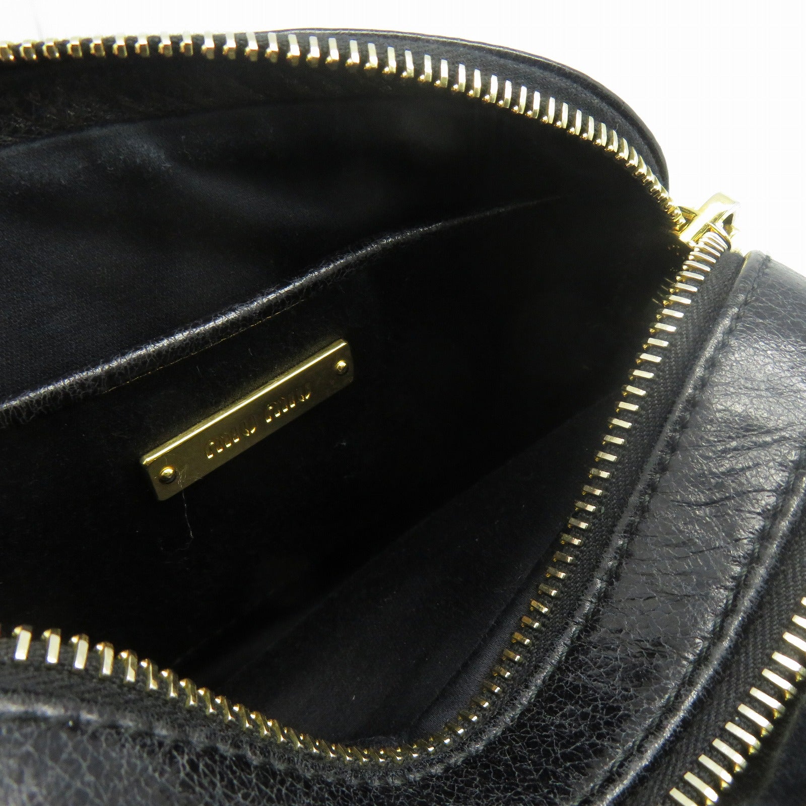 Miu Miu 羊皮皮革Shoulder Bag金扣肩背袋黑色