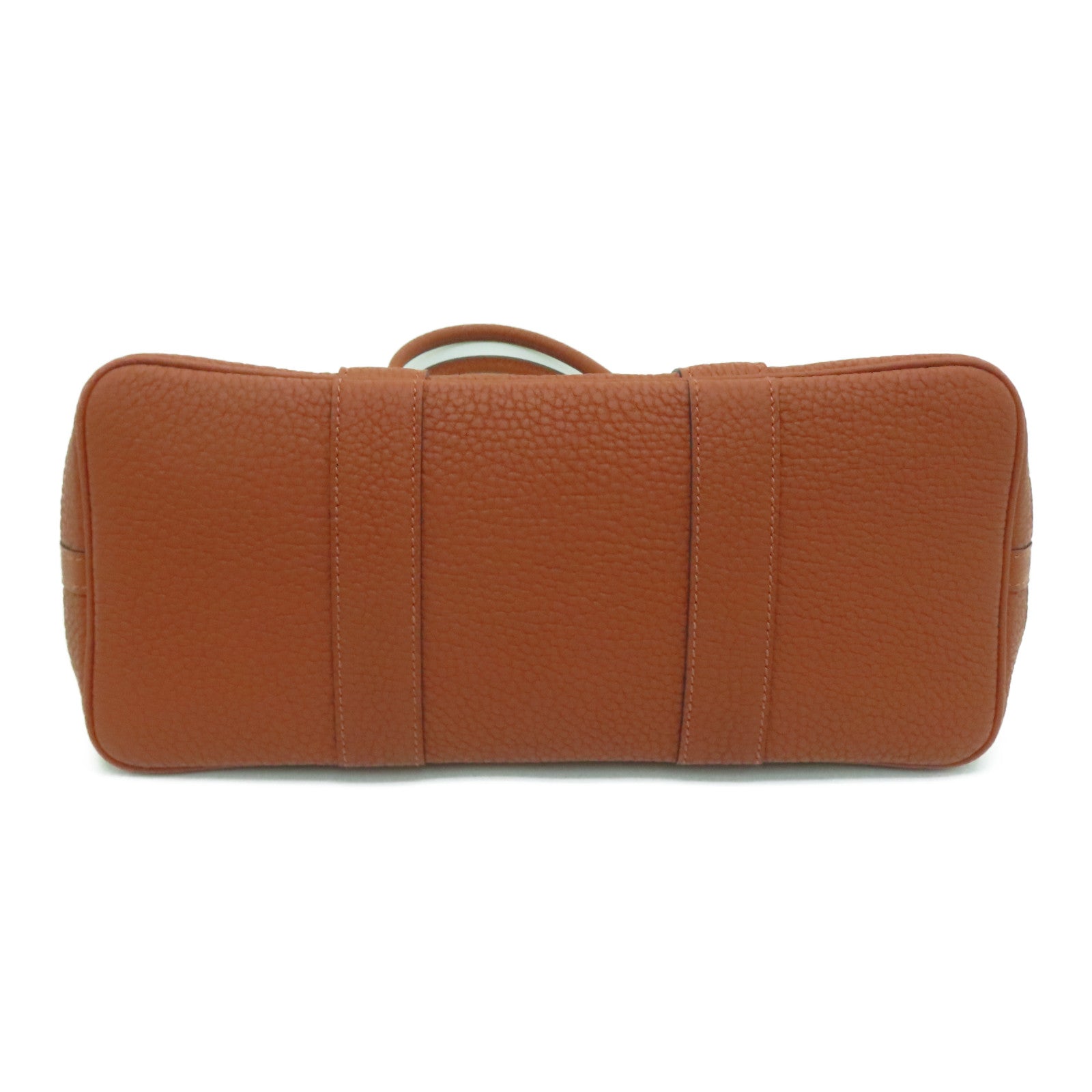 HERMES [Sharp Discount] Canvas Garden Party TPM Silver Buckle Hand Bag Yellow/Brown