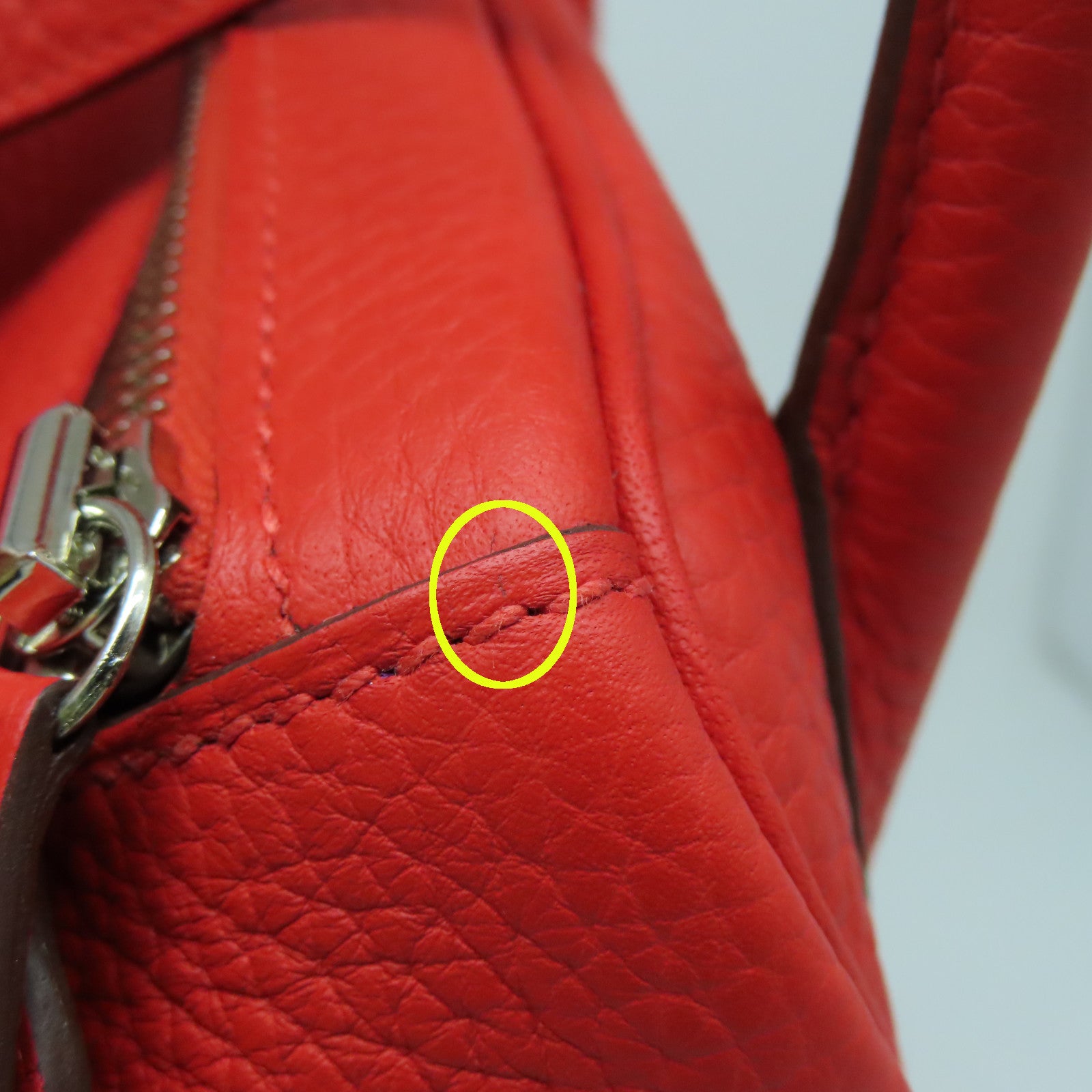 HERMES Clemence皮革Lindy 34银扣手挽肩背两用袋爱心红