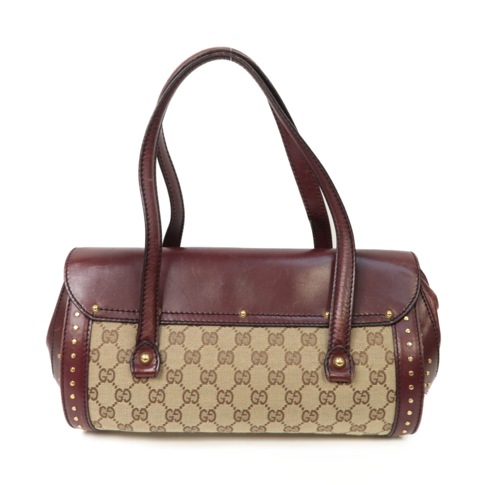 GUCCI 帆布Shoulder Bag金扣肩背袋棕色