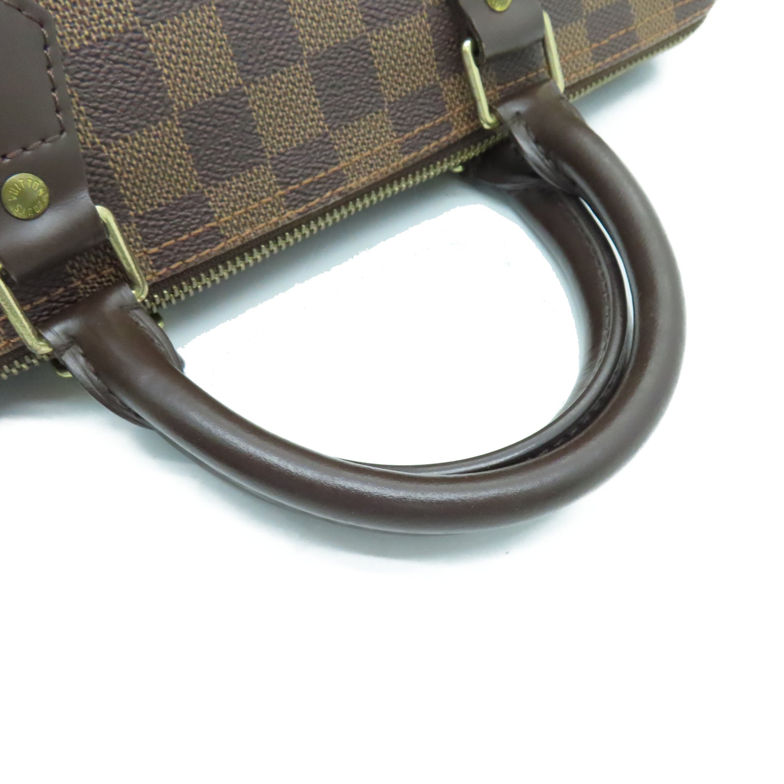LOUIS VUITTON Damier Speedy 30金扣手挽袋棕色