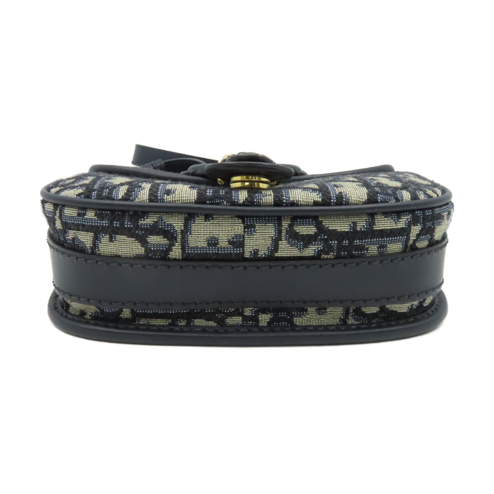 Dior 帆布Bobby Small Chain Shoulder Bag金扣鏈帶肩背袋寶藍色