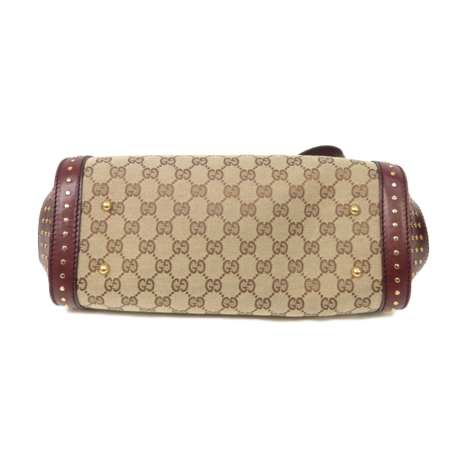 GUCCI 帆布Shoulder Bag金扣肩背袋棕色