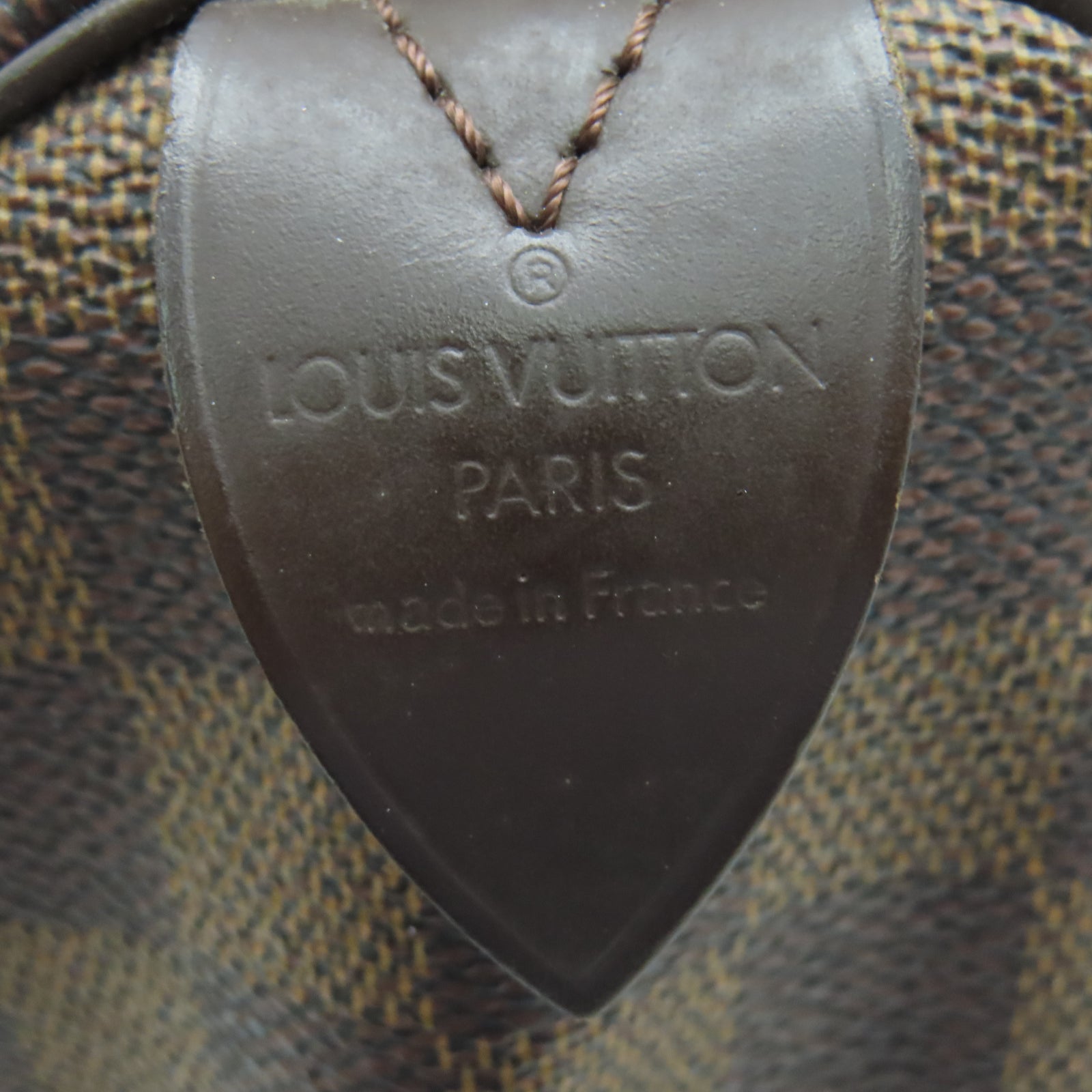 LOUIS VUITTON Damier Speedy 30金扣手挽袋棕色