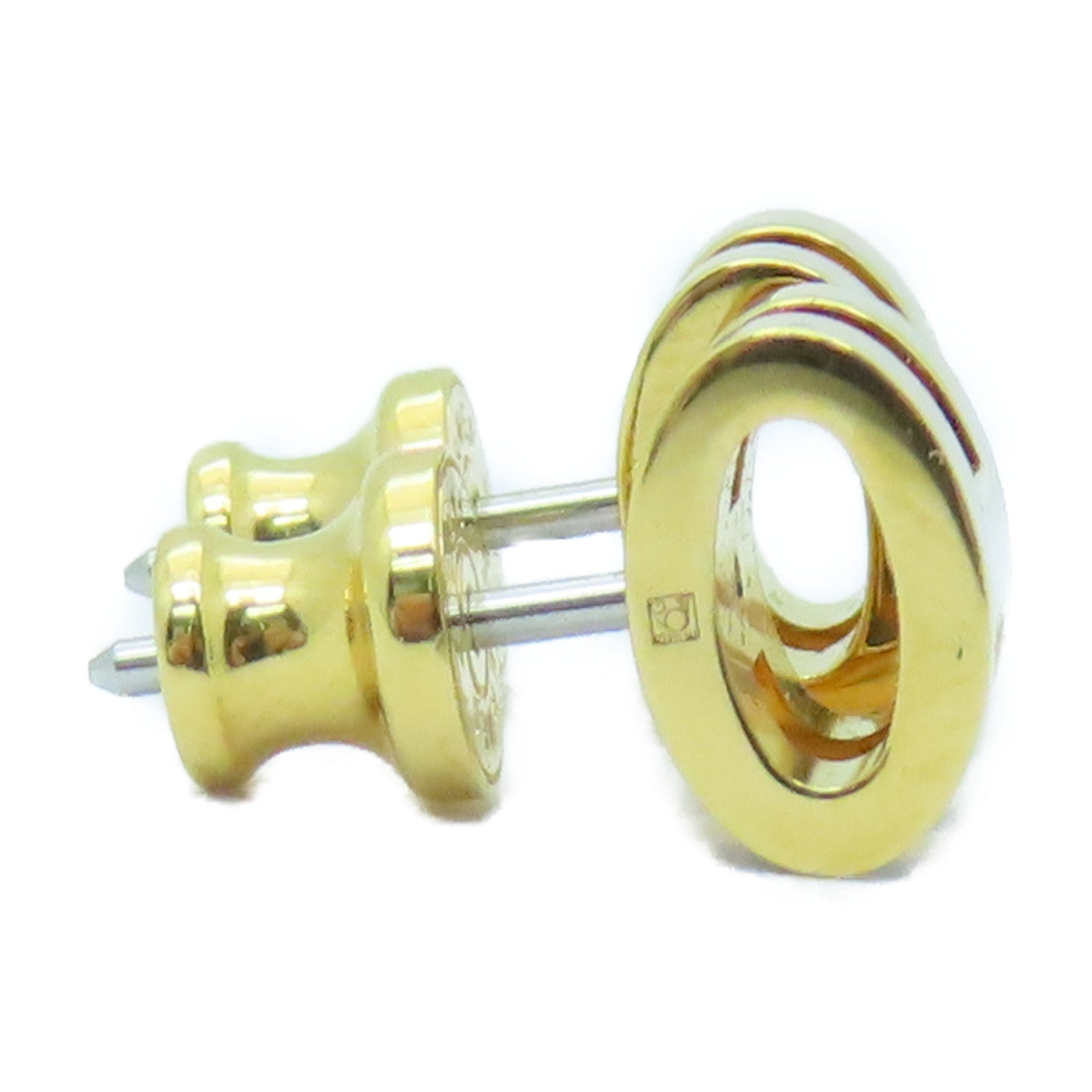 HERMES 金屬Mini Pop H Earrings耳環奶茶色/金色