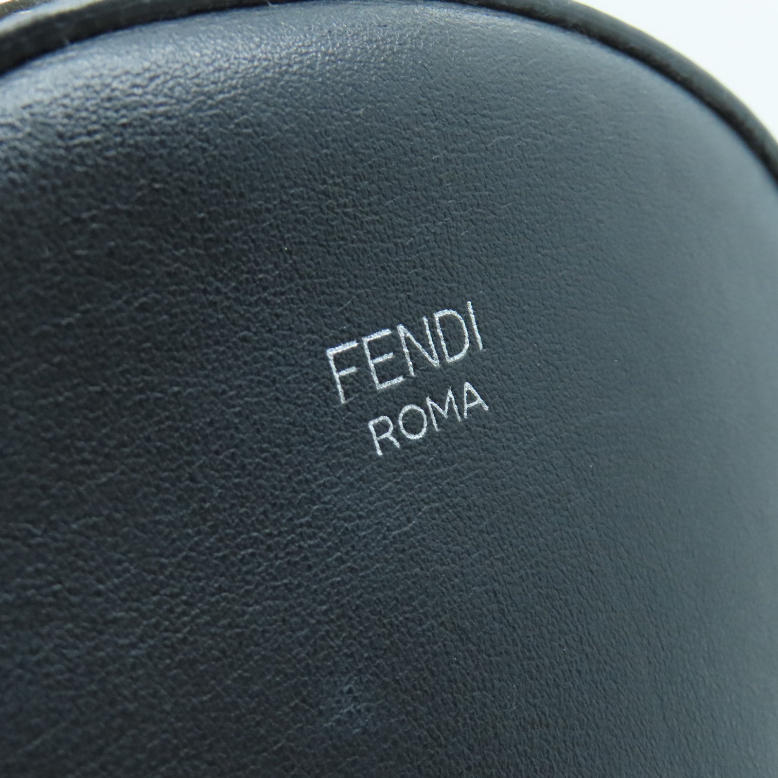 FENDI Cowhide Leather Backpack Silver Buckle Backpack Black