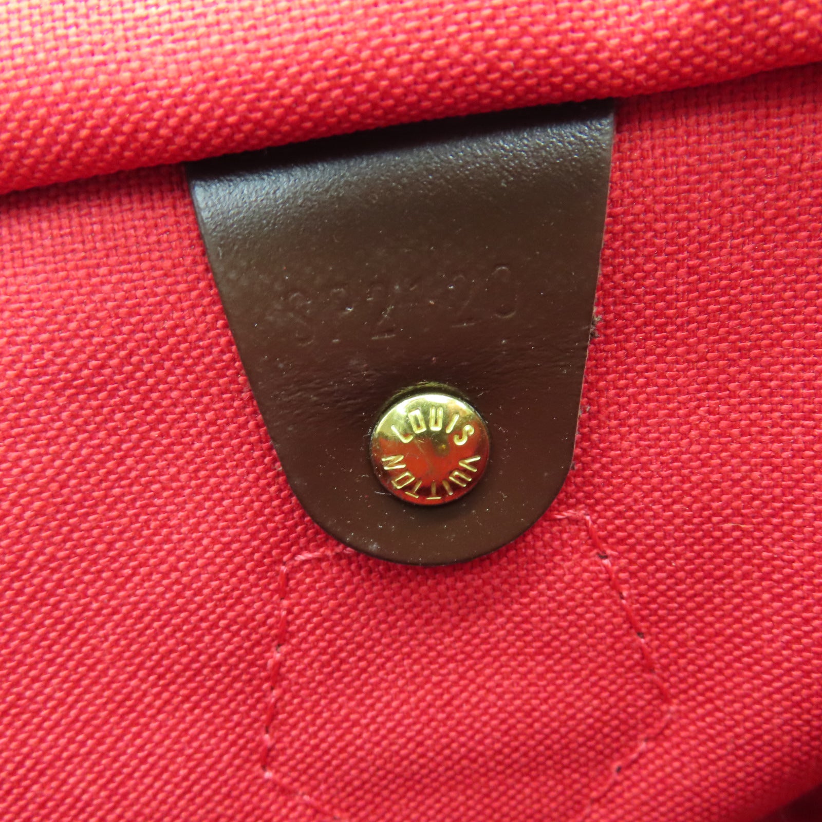 LOUIS VUITTON Damier Speedy 30金扣手挽袋棕色