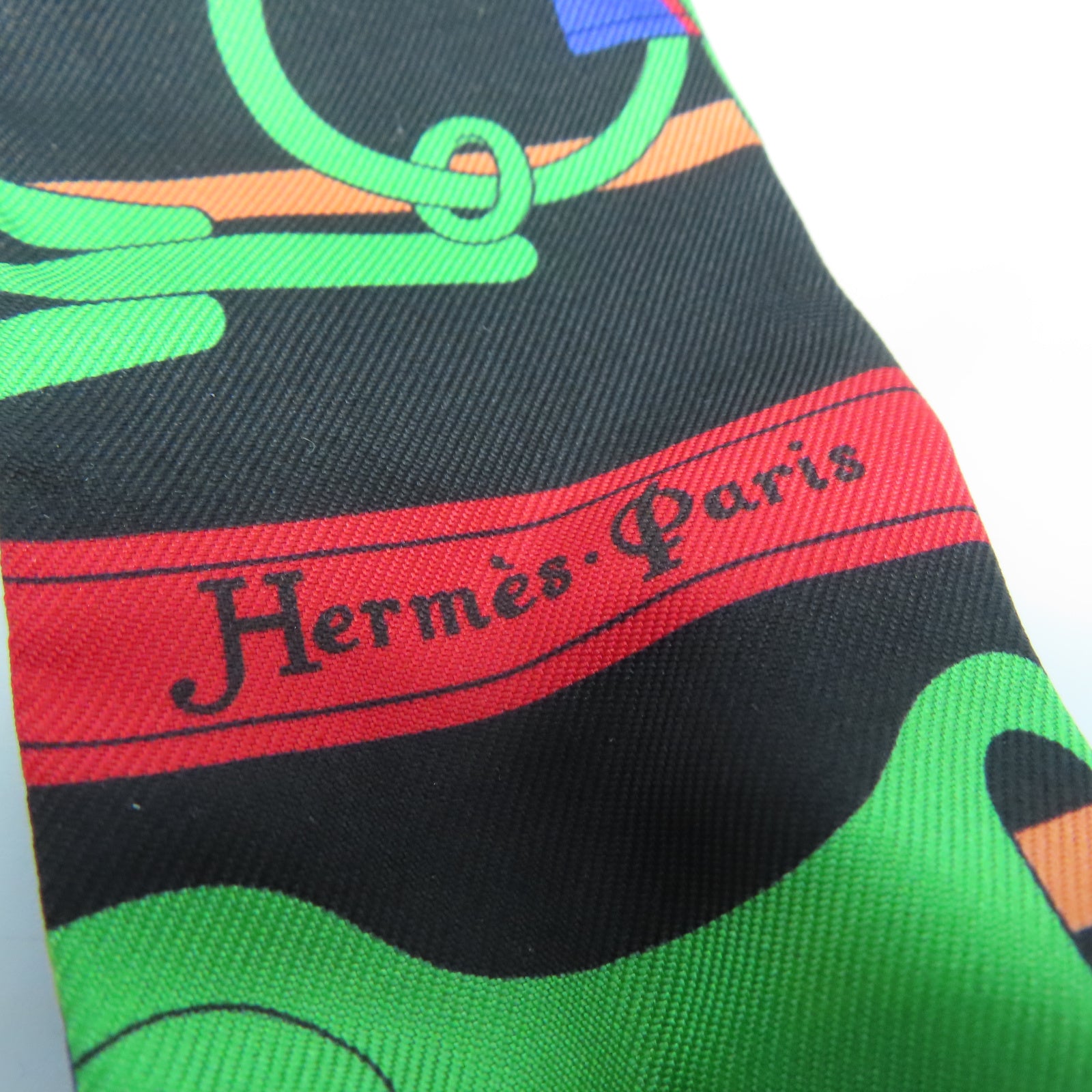 HERMES 絲質Twilly Scarf絲巾黑色