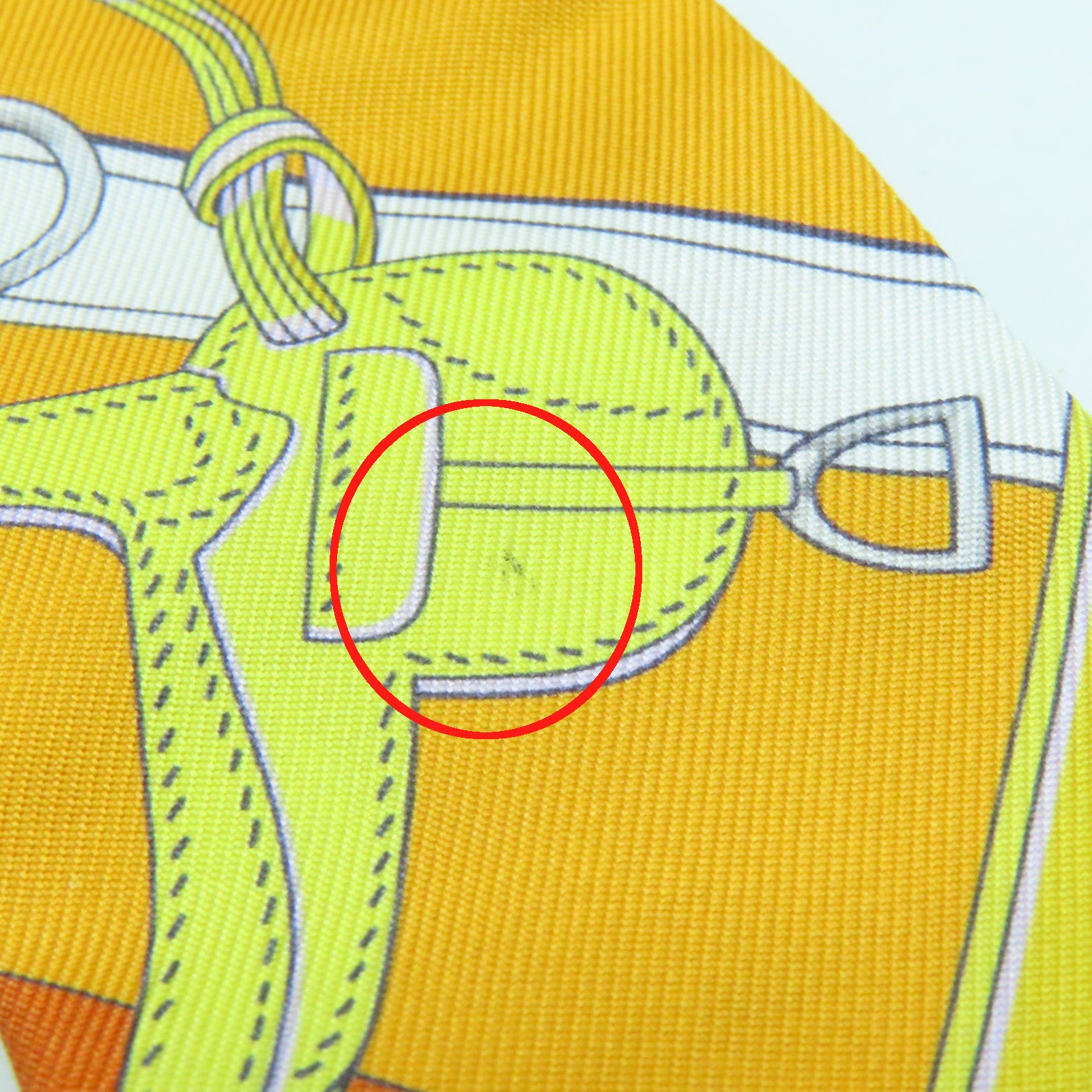 HERMES 丝质Twilly丝巾黄色橙色