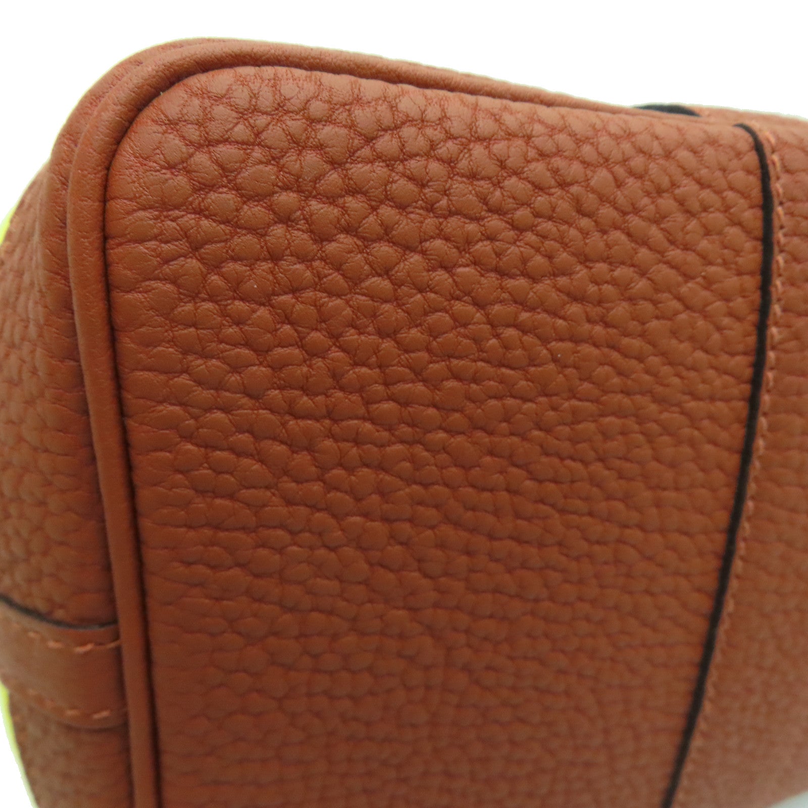 HERMES [Sharp Discount] Canvas Garden Party TPM Silver Buckle Hand Bag Yellow/Brown