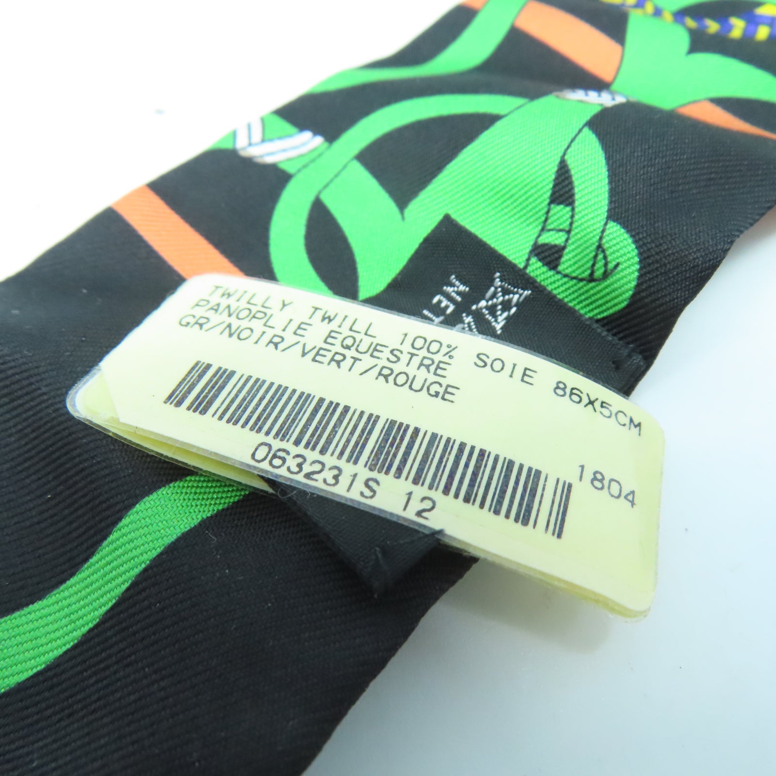 HERMES 絲質Twilly Scarf絲巾黑色