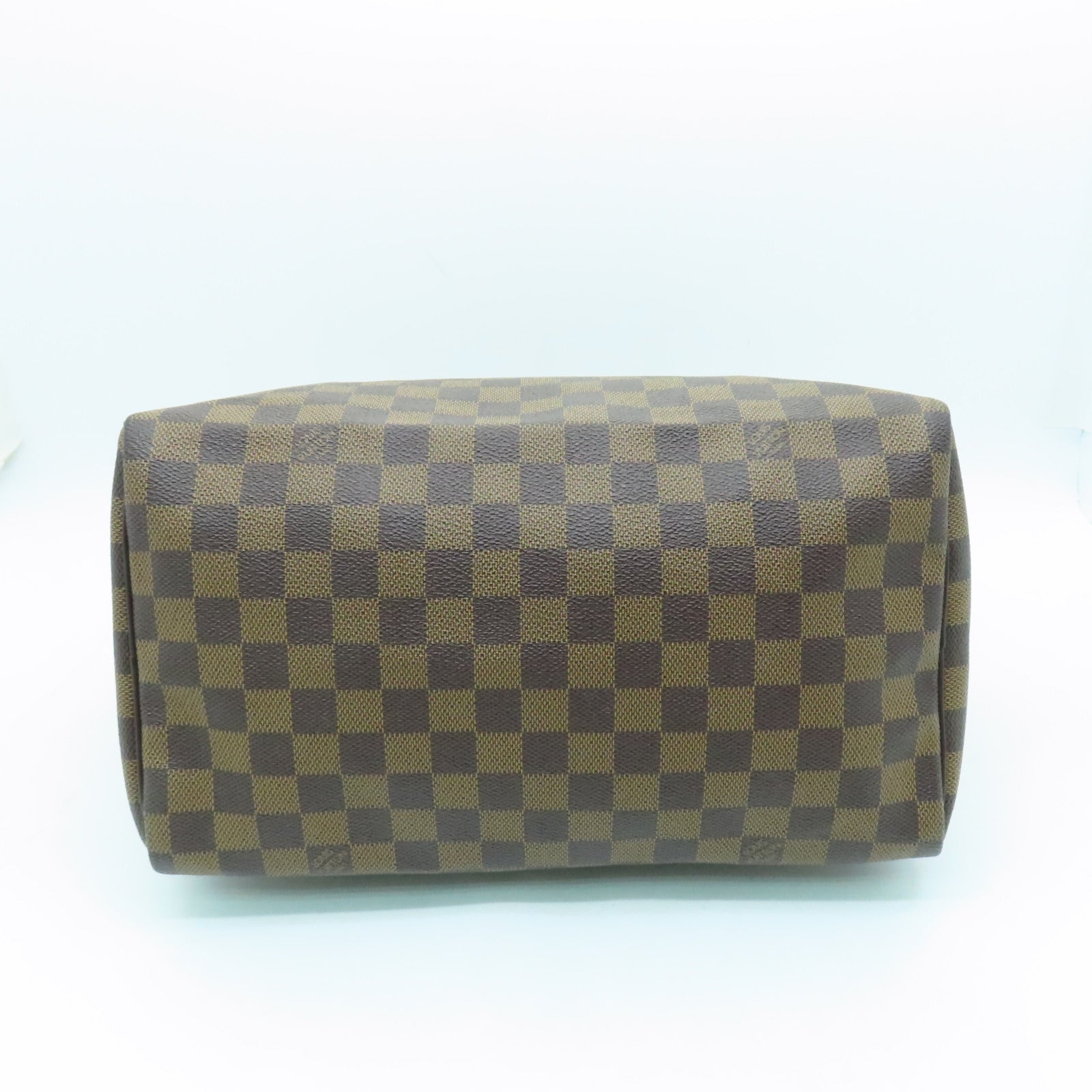 LOUIS VUITTON Damier Speedy 30 Gold Buckle Bag Brown