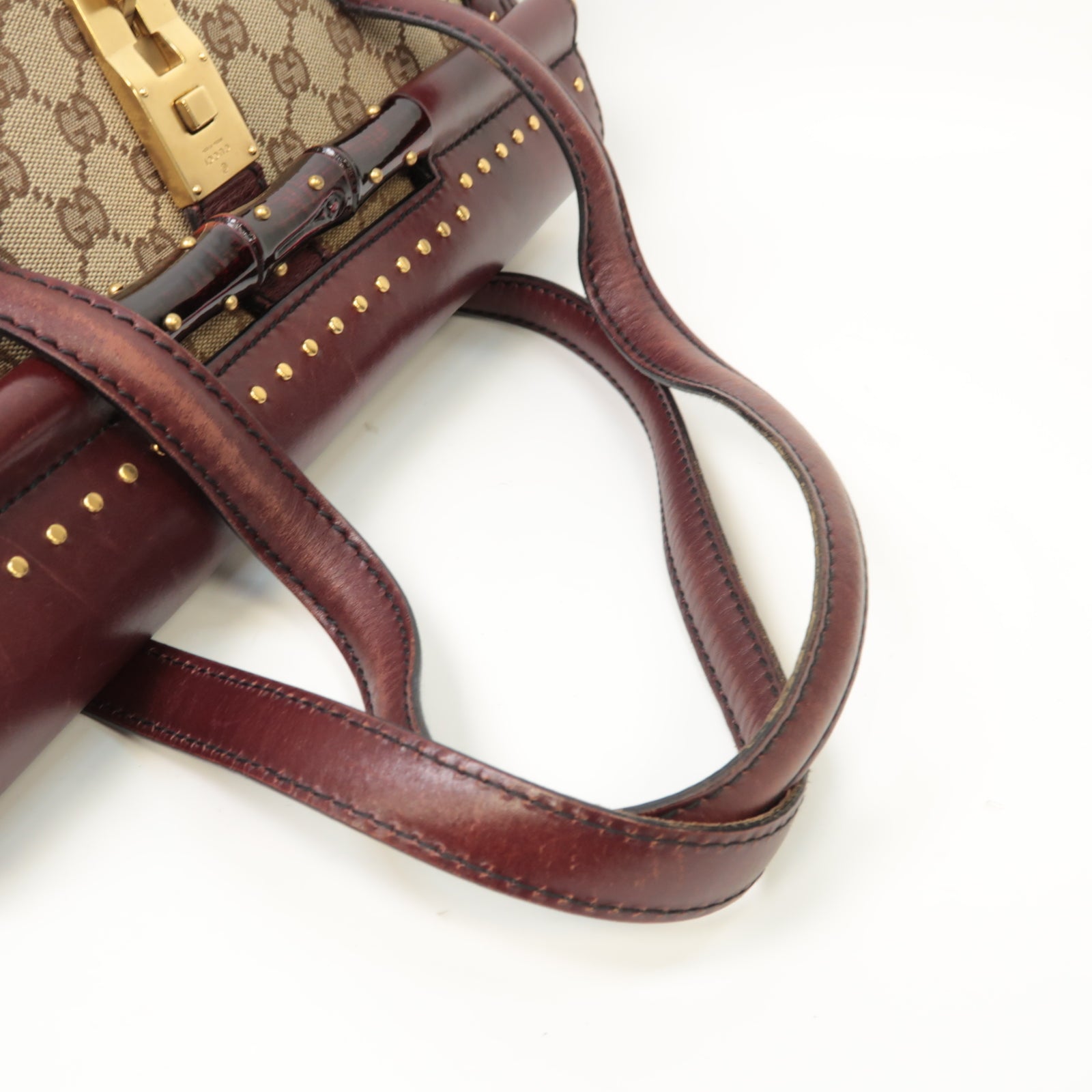 GUCCI 帆布Shoulder Bag金扣肩背袋棕色