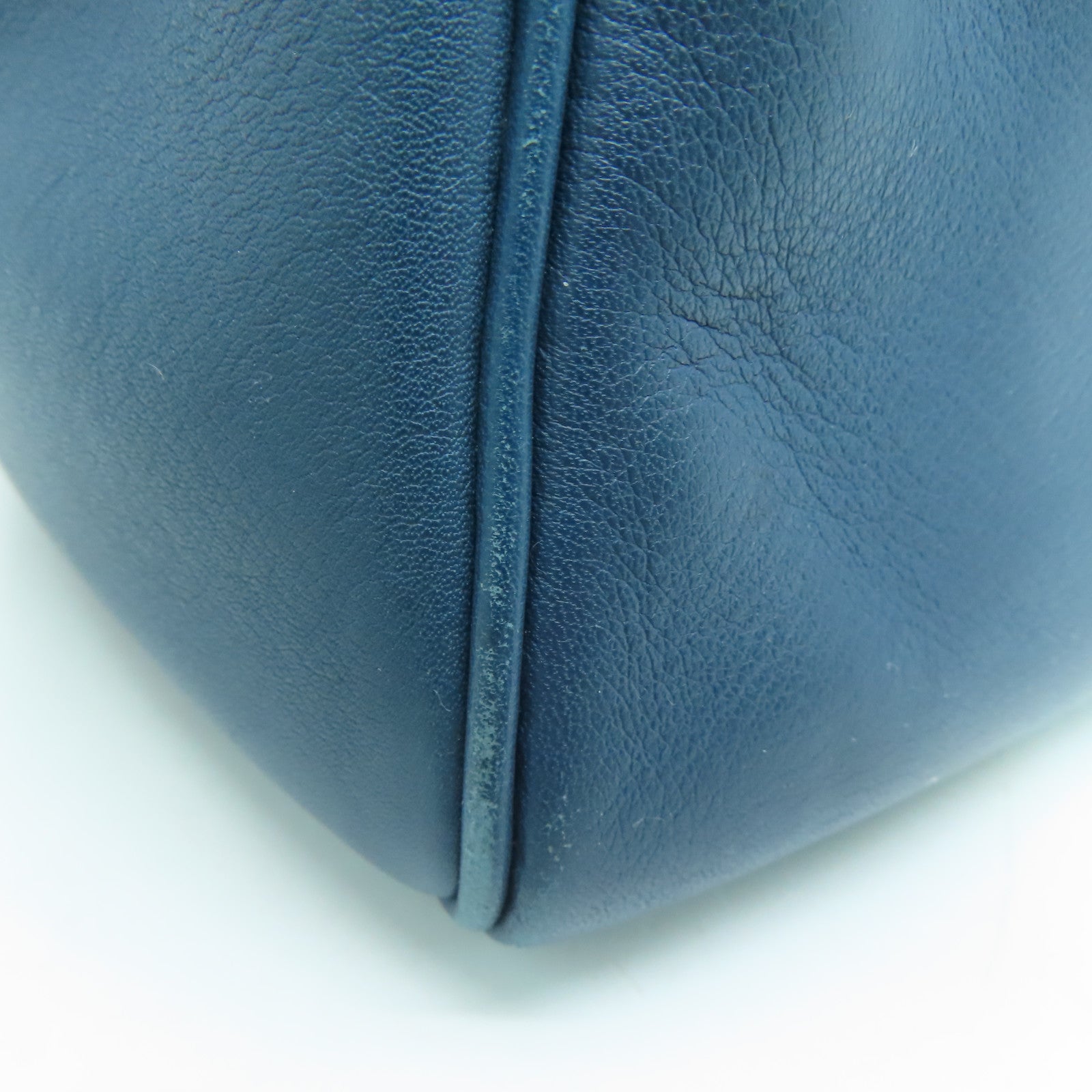 HERMES Swift leather Kelly 32 silver buckle handle shoulder bag dark blue
