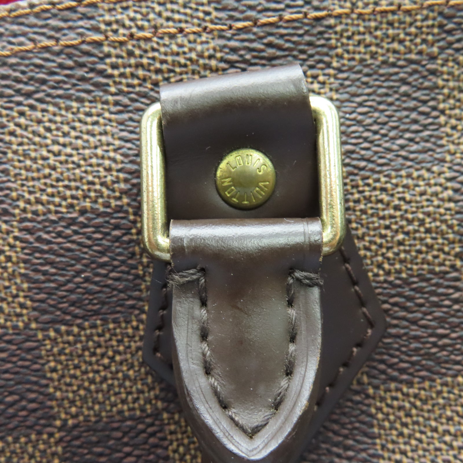 LOUIS VUITTON Damier Speedy 30金扣手挽袋棕色