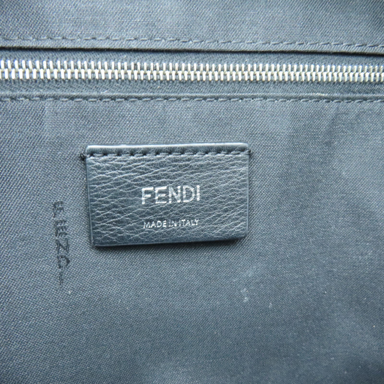 FENDI Cowhide Leather Backpack Silver Buckle Backpack Black