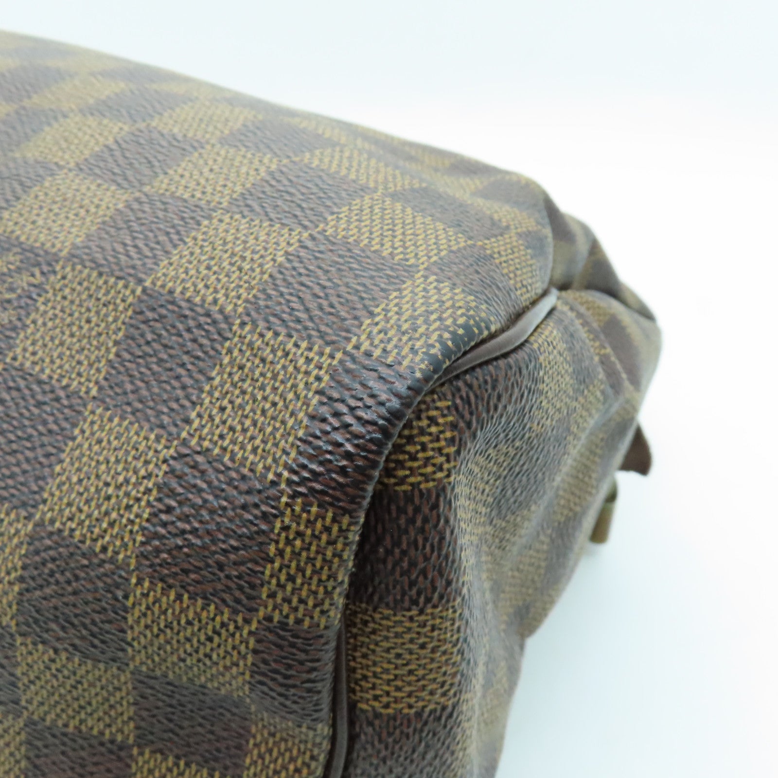 LOUIS VUITTON Damier Speedy 30 Gold Buckle Bag Brown