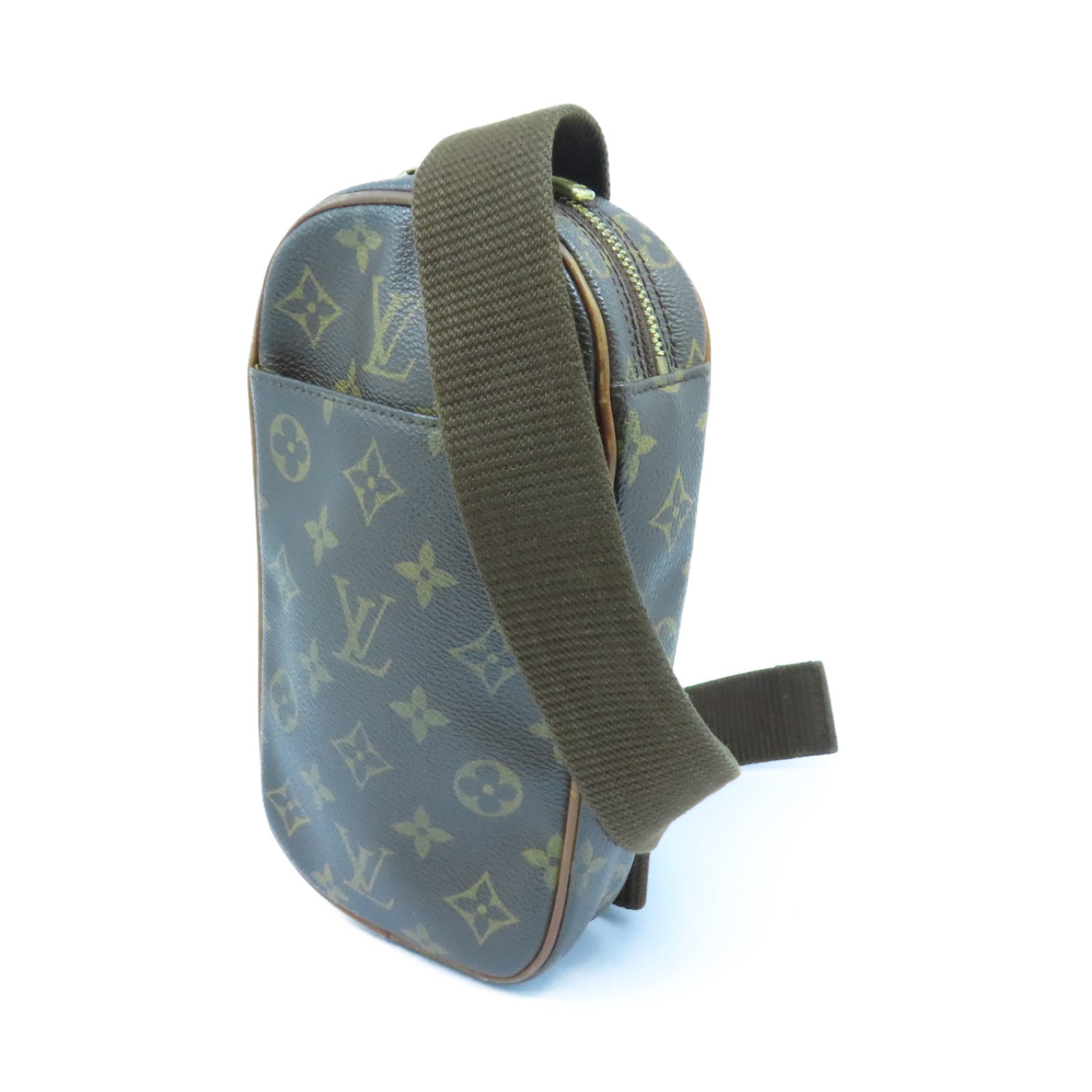 LOUIS VUITTON Monogram Pochette Gange金扣肩背袋啡色