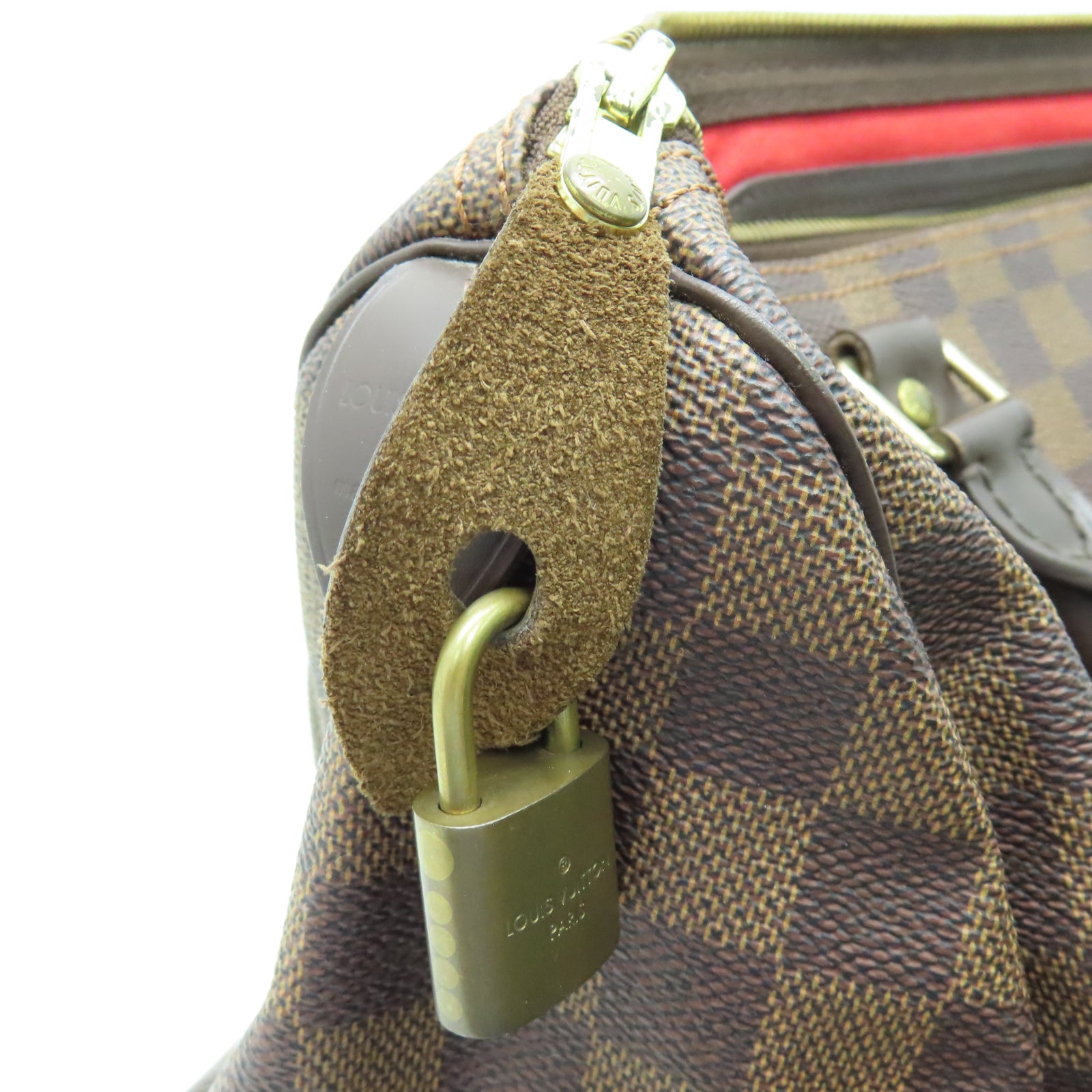 LOUIS VUITTON Damier Speedy 30金扣手挽袋棕色