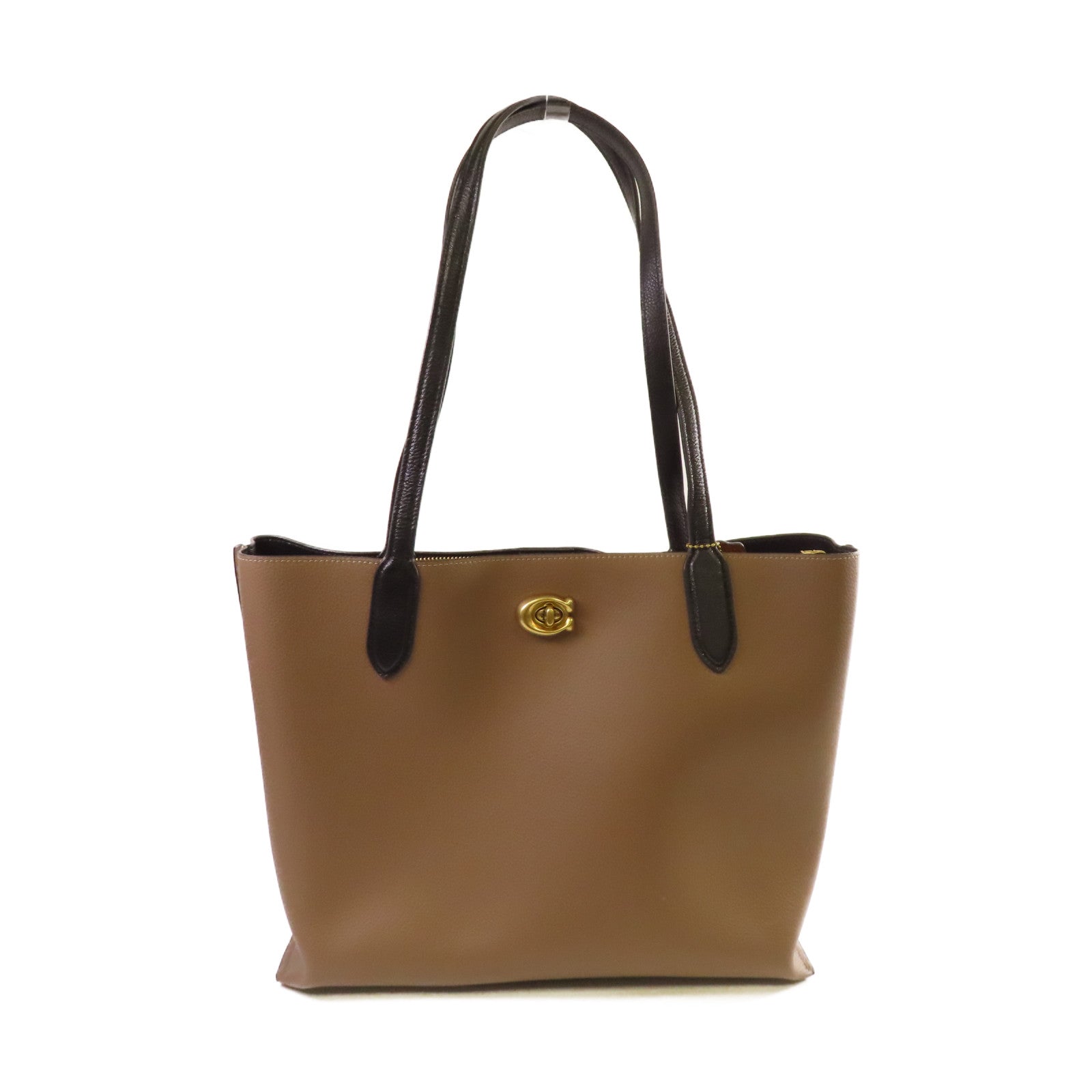 COACH 牛皮皮革Shoulder Bag金扣肩背袋啡色