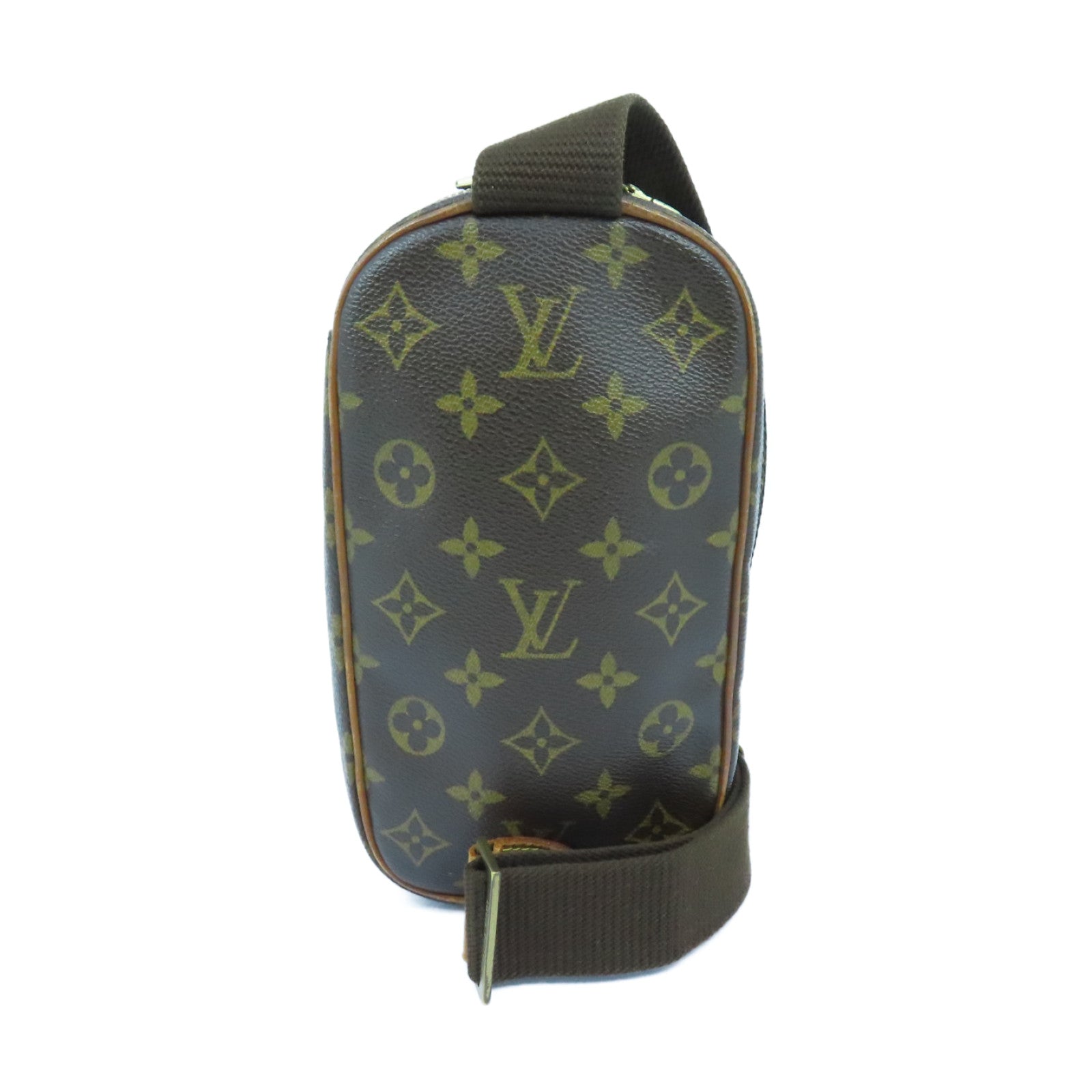 LOUIS VUITTON Monogram Pochette Gange金扣肩背袋啡色