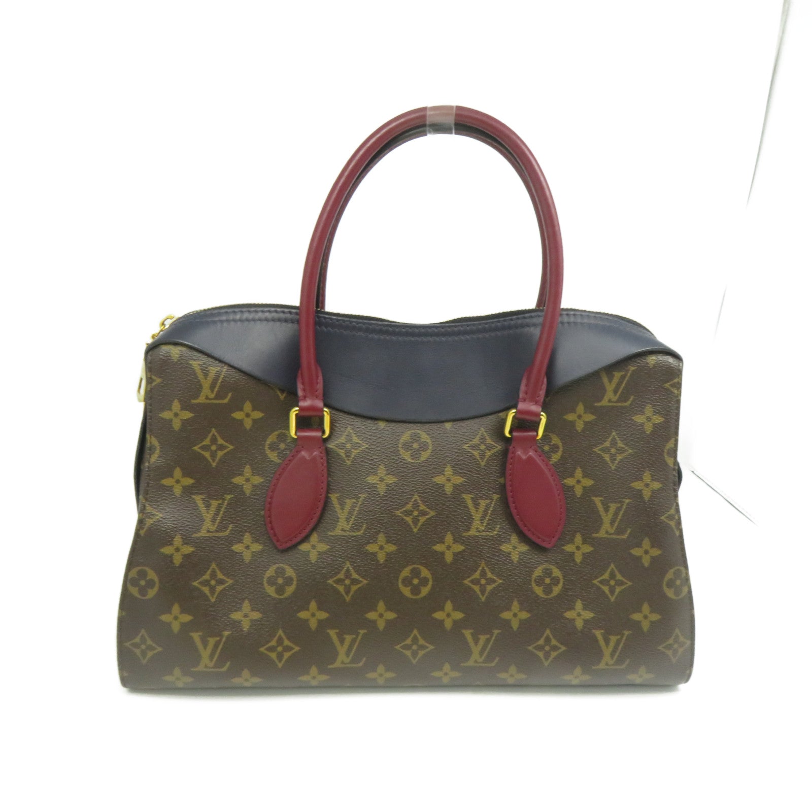 LOUIS VUITTON Monogram Tuileries金扣手挽肩背兩用袋啡色/深藍色