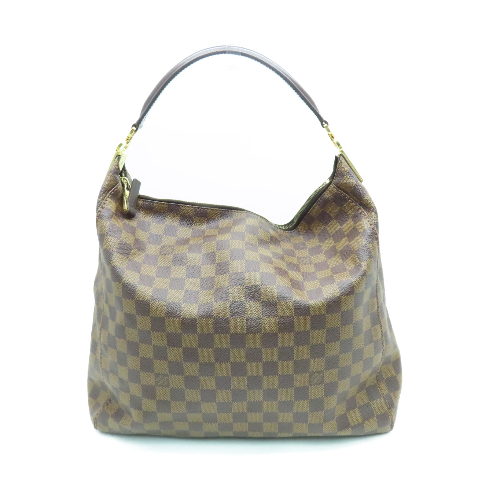 LOUIS VUITTON Damier Portobello金扣肩背袋棕色