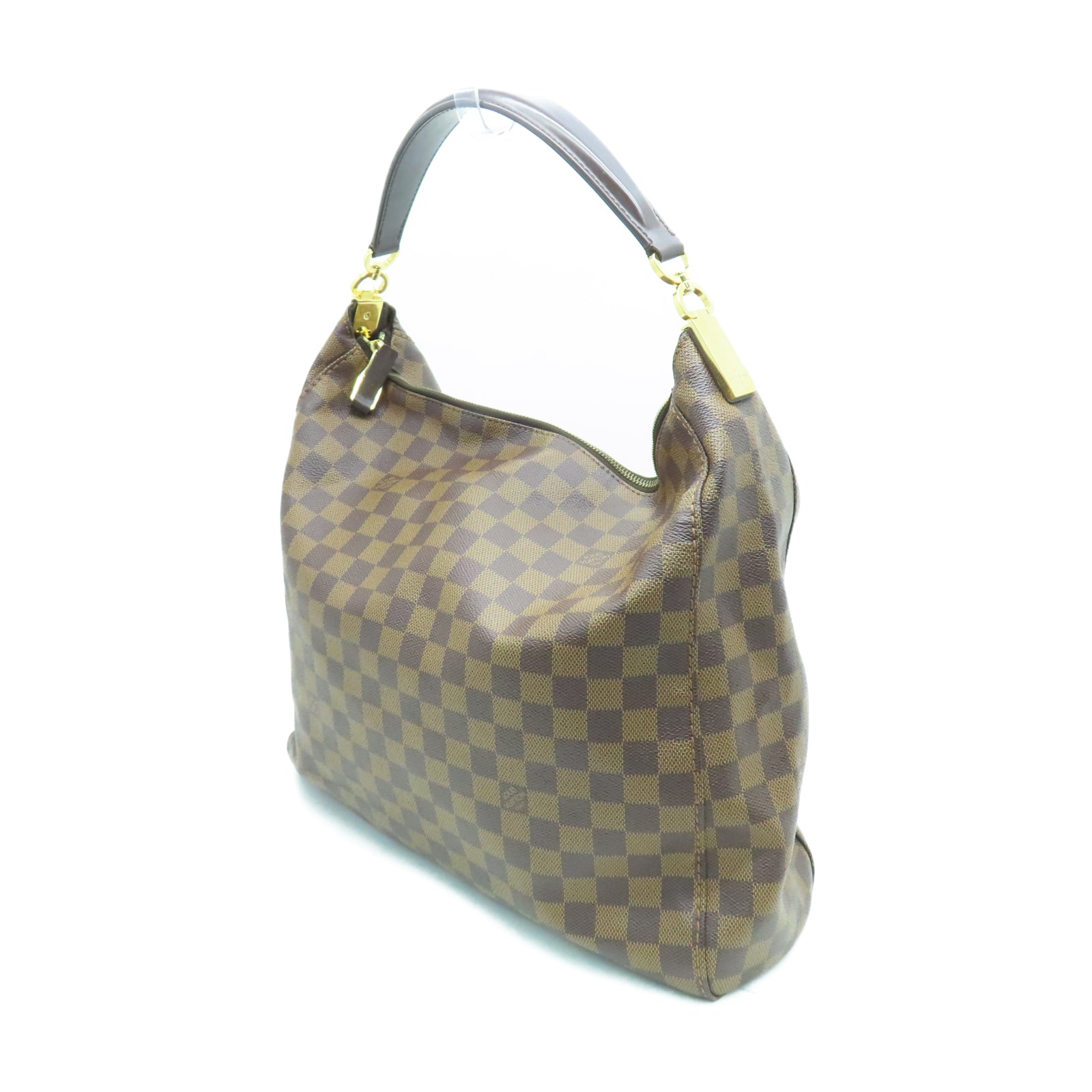 LOUIS VUITTON Damier Portobello金扣肩背袋棕色