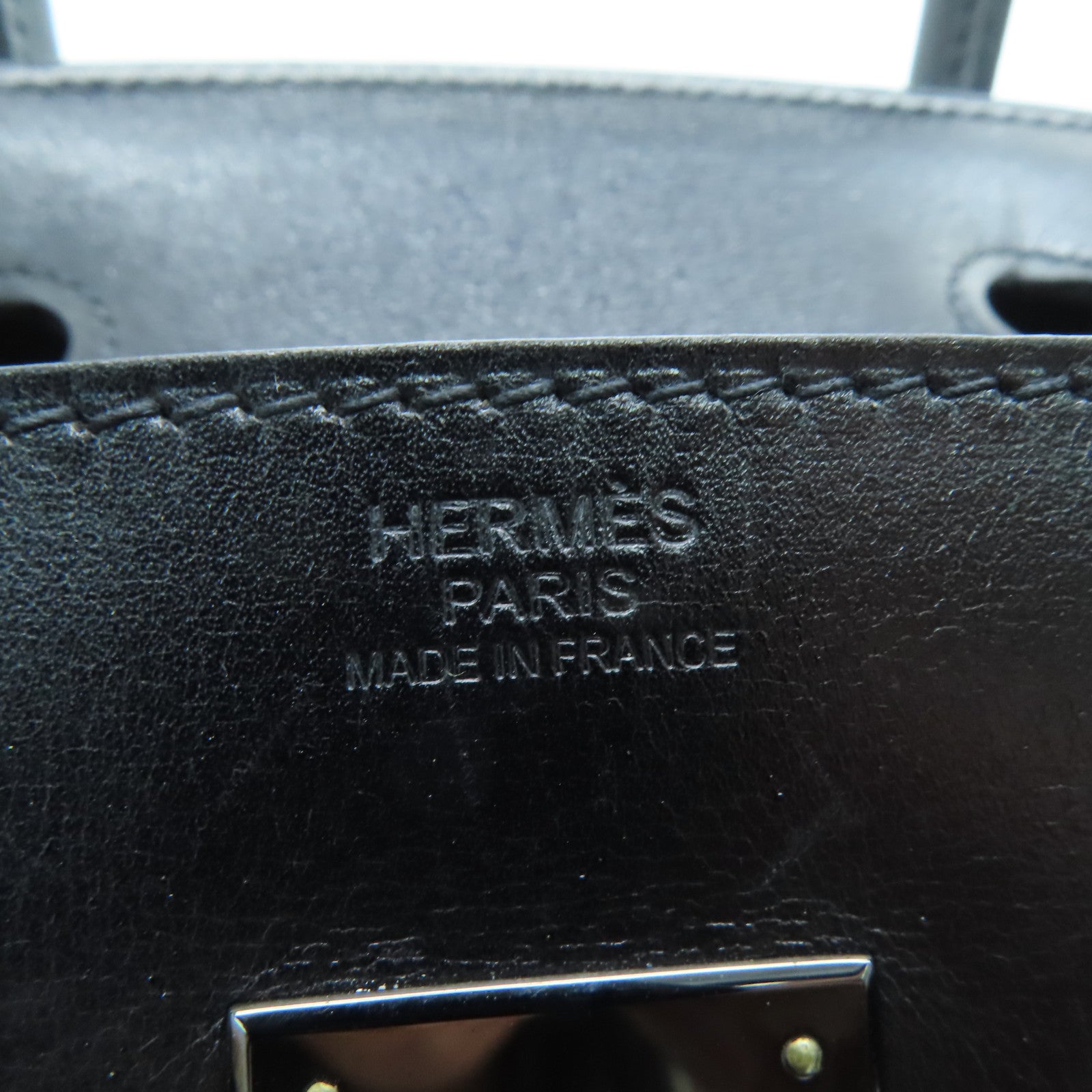 HERMES Box Calf皮革Birkin 30 So Black手挽袋黑色