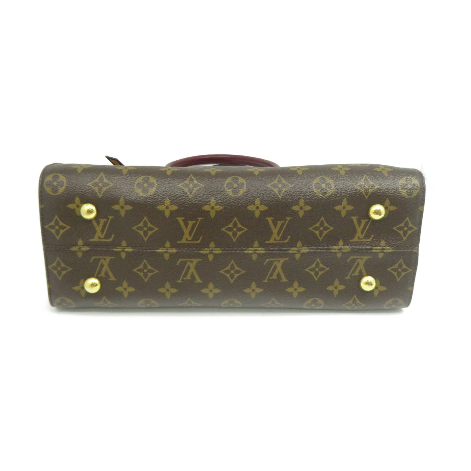 LOUIS VUITTON Monogram Tuileries金扣手挽肩背兩用袋啡色/深藍色