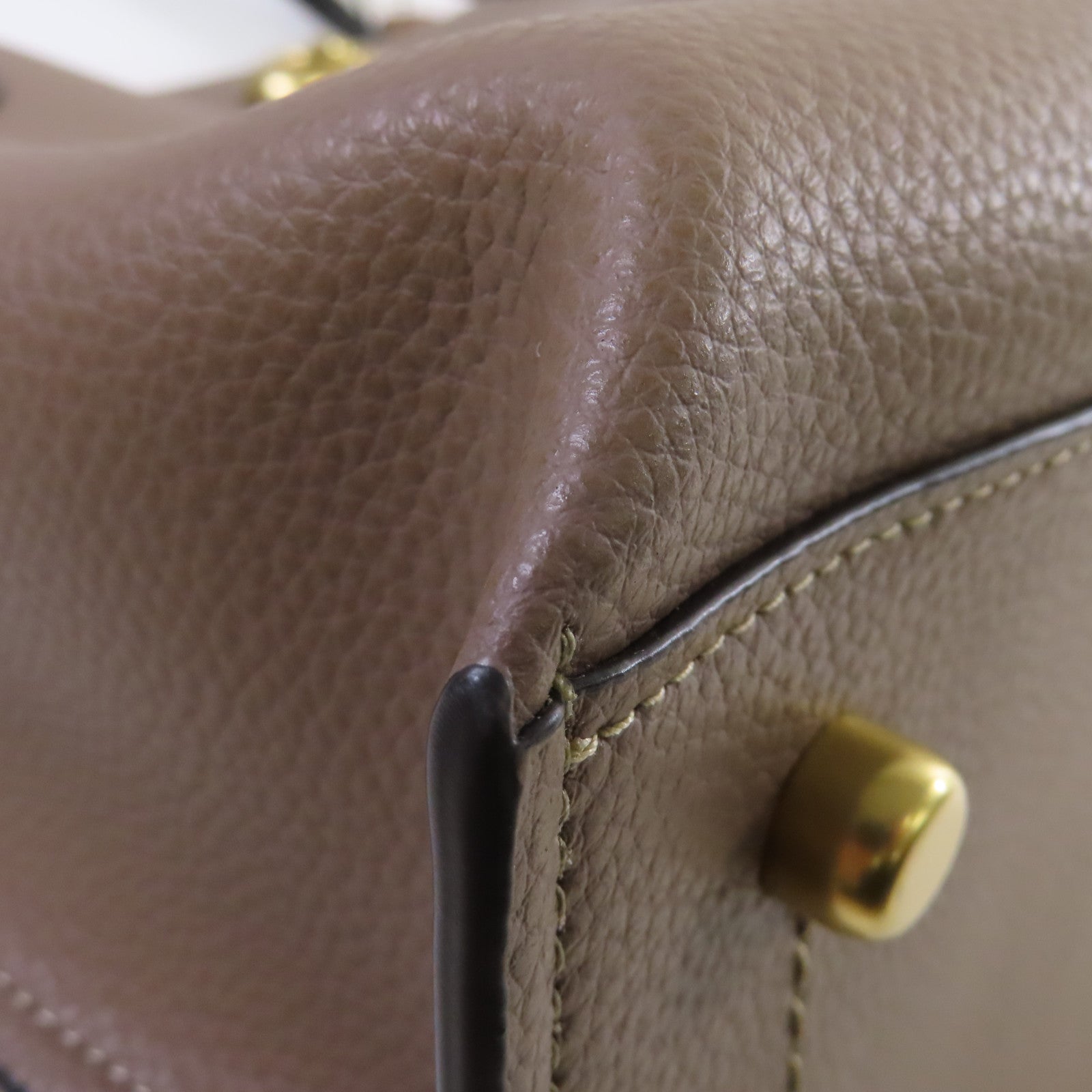 COACH 牛皮皮革Shoulder Bag金扣肩背袋啡色
