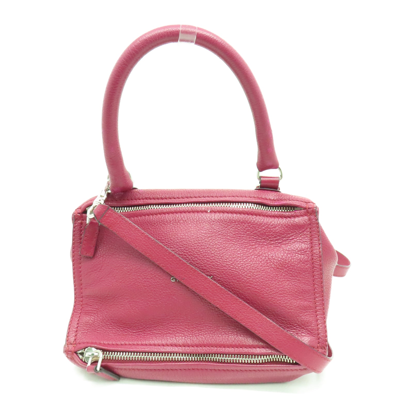 GIVENCHY 牛皮皮革Pandora Bag银扣手挽肩背两用袋红色