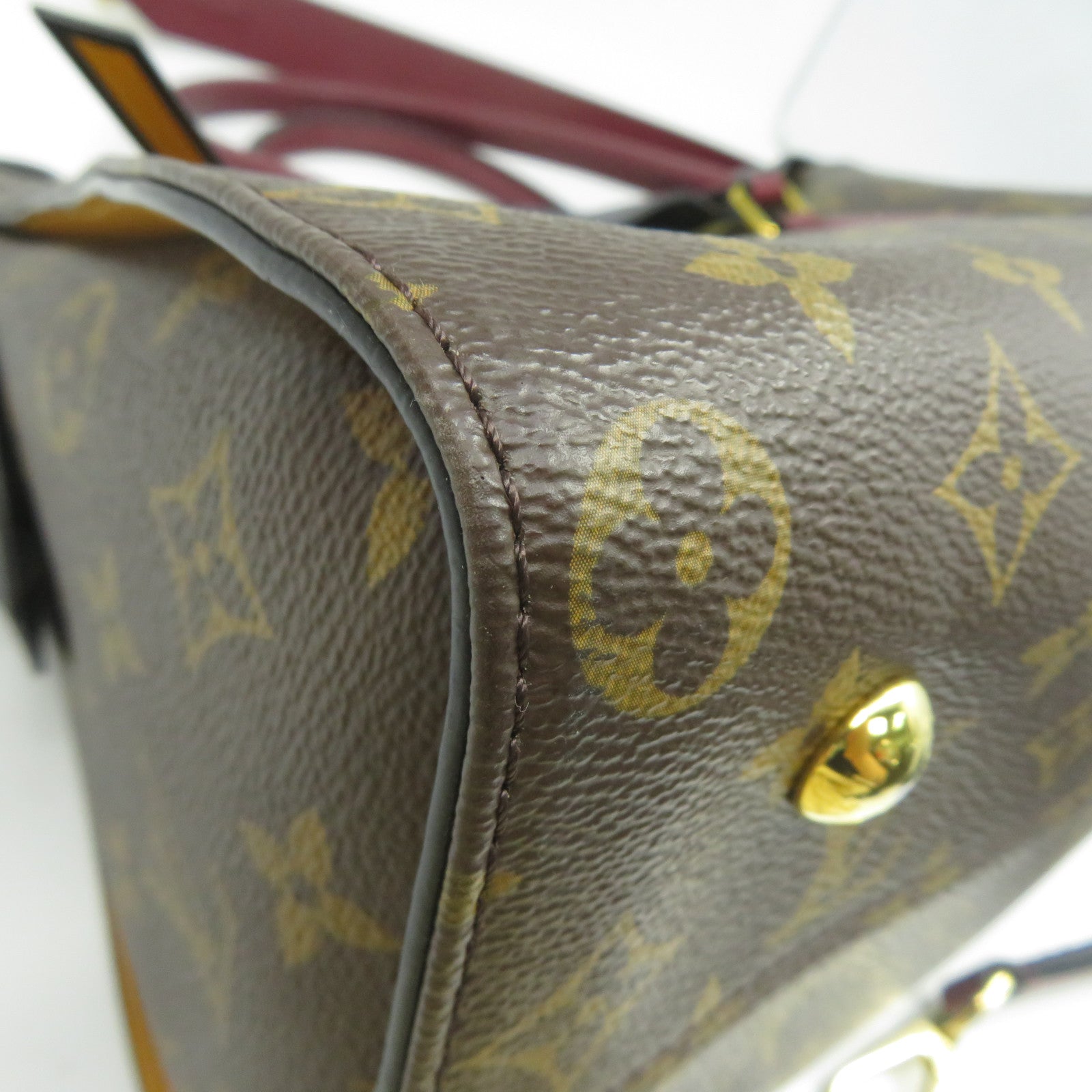 LOUIS VUITTON Monogram Tuileries金扣手挽肩背兩用袋啡色/深藍色