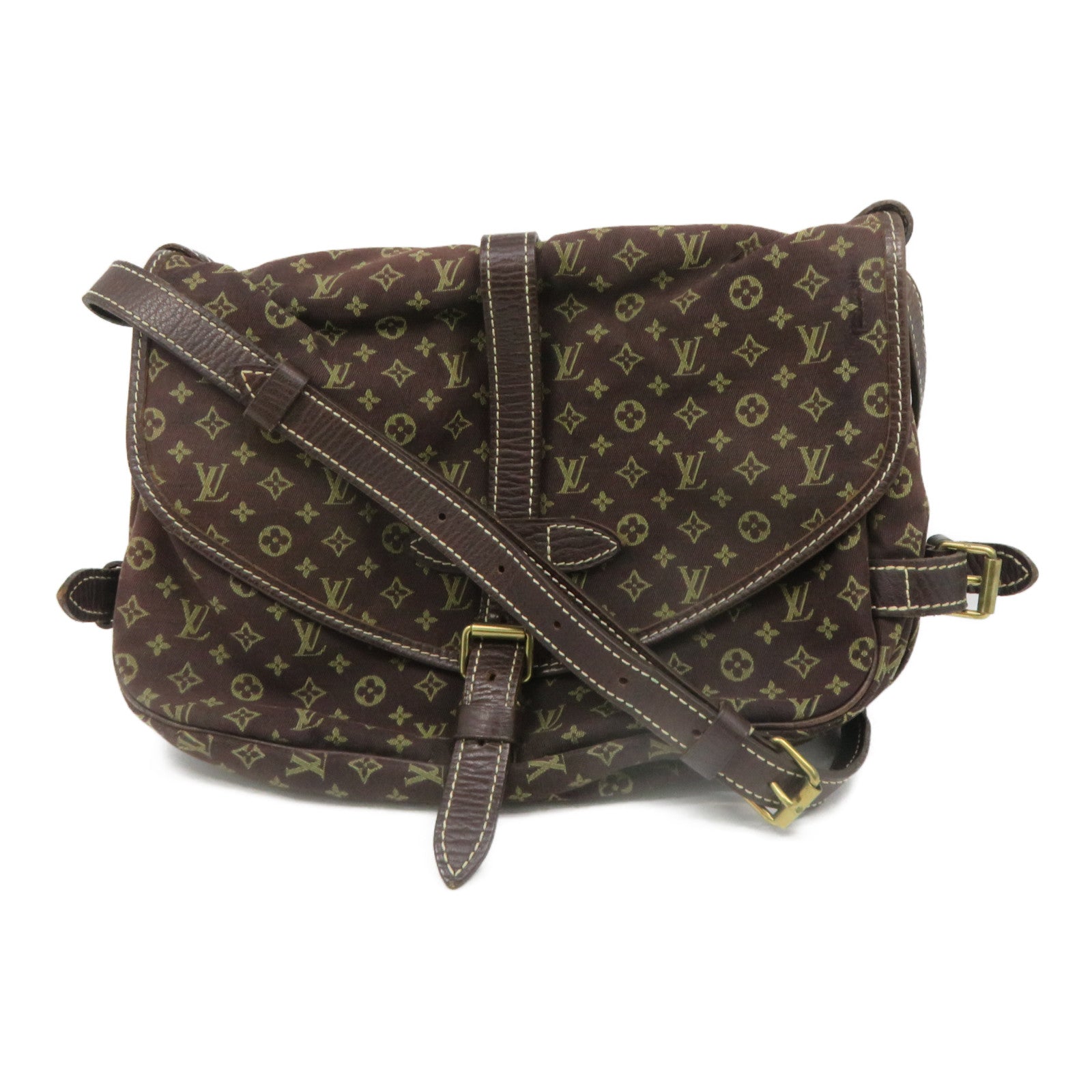 LOUIS VUITTON 【激減優惠】Monogram Mini Saumur 30金扣鏈帶肩背袋啡色