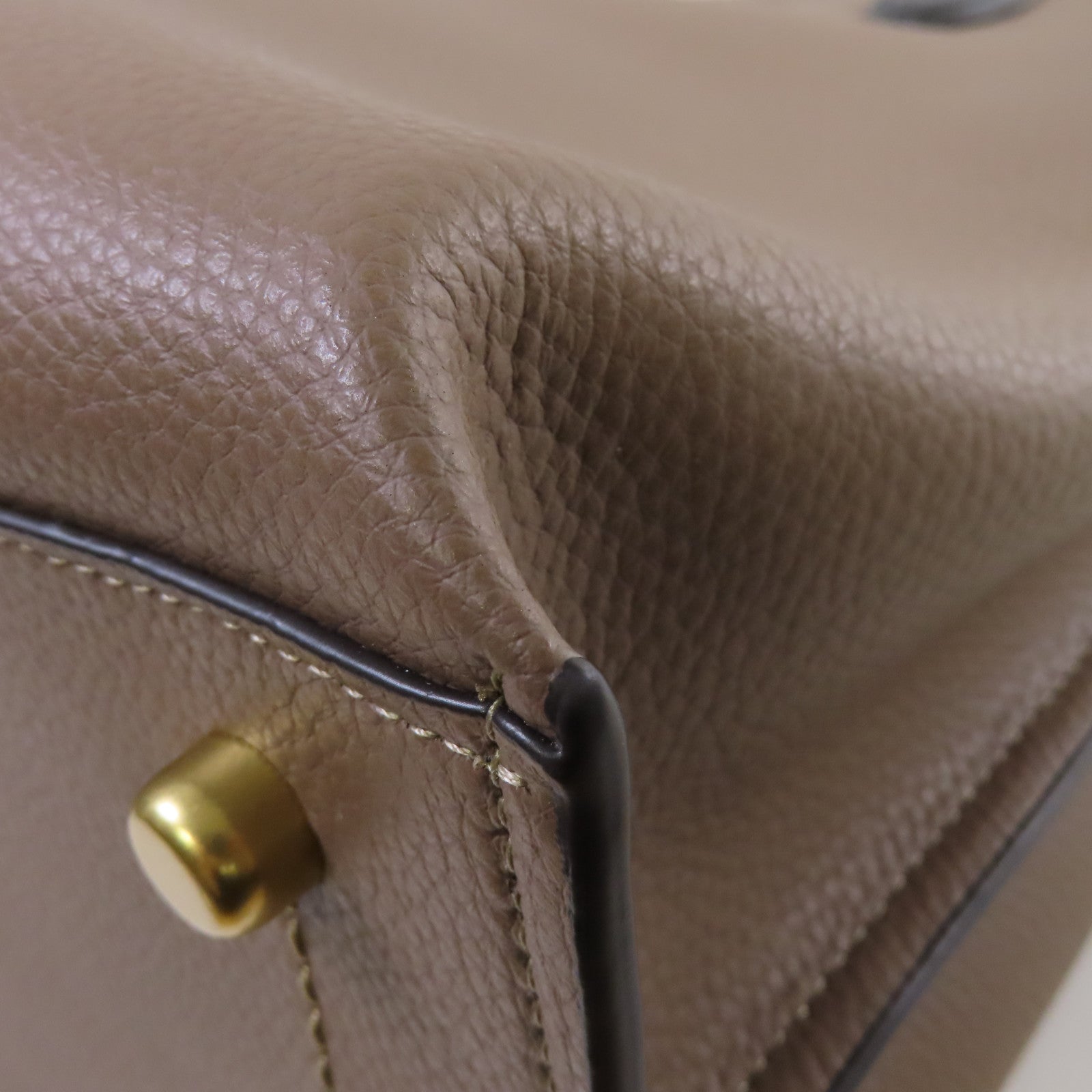 COACH 牛皮皮革Shoulder Bag金扣肩背袋啡色