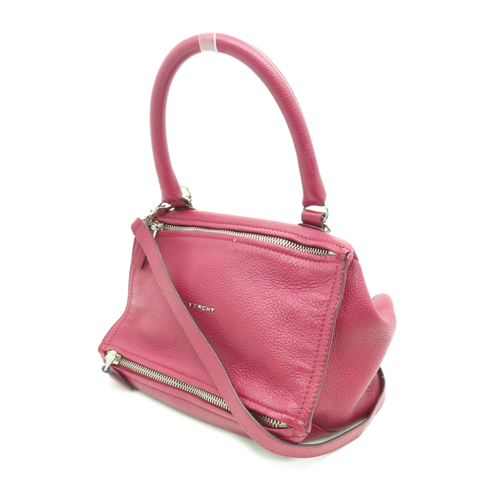 GIVENCHY 牛皮皮革Pandora Bag银扣手挽肩背两用袋红色