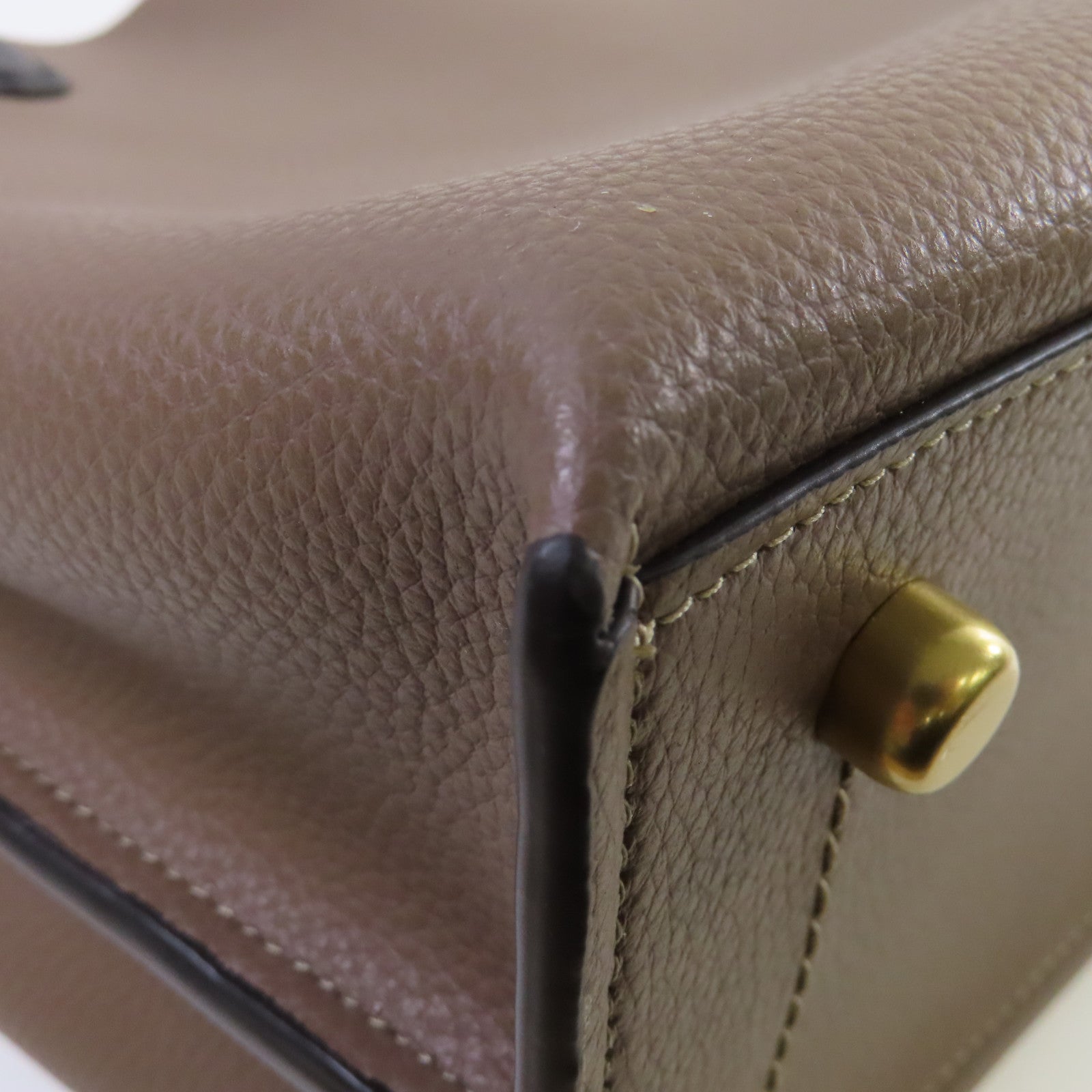 COACH 牛皮皮革Shoulder Bag金扣肩背袋啡色