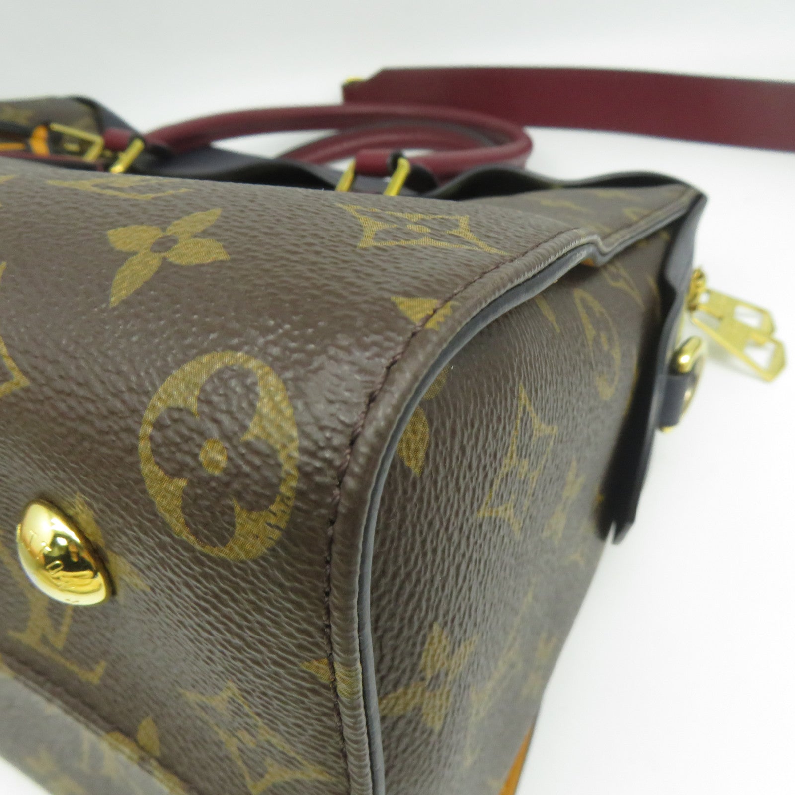 LOUIS VUITTON Monogram Tuileries金扣手挽肩背兩用袋啡色/深藍色