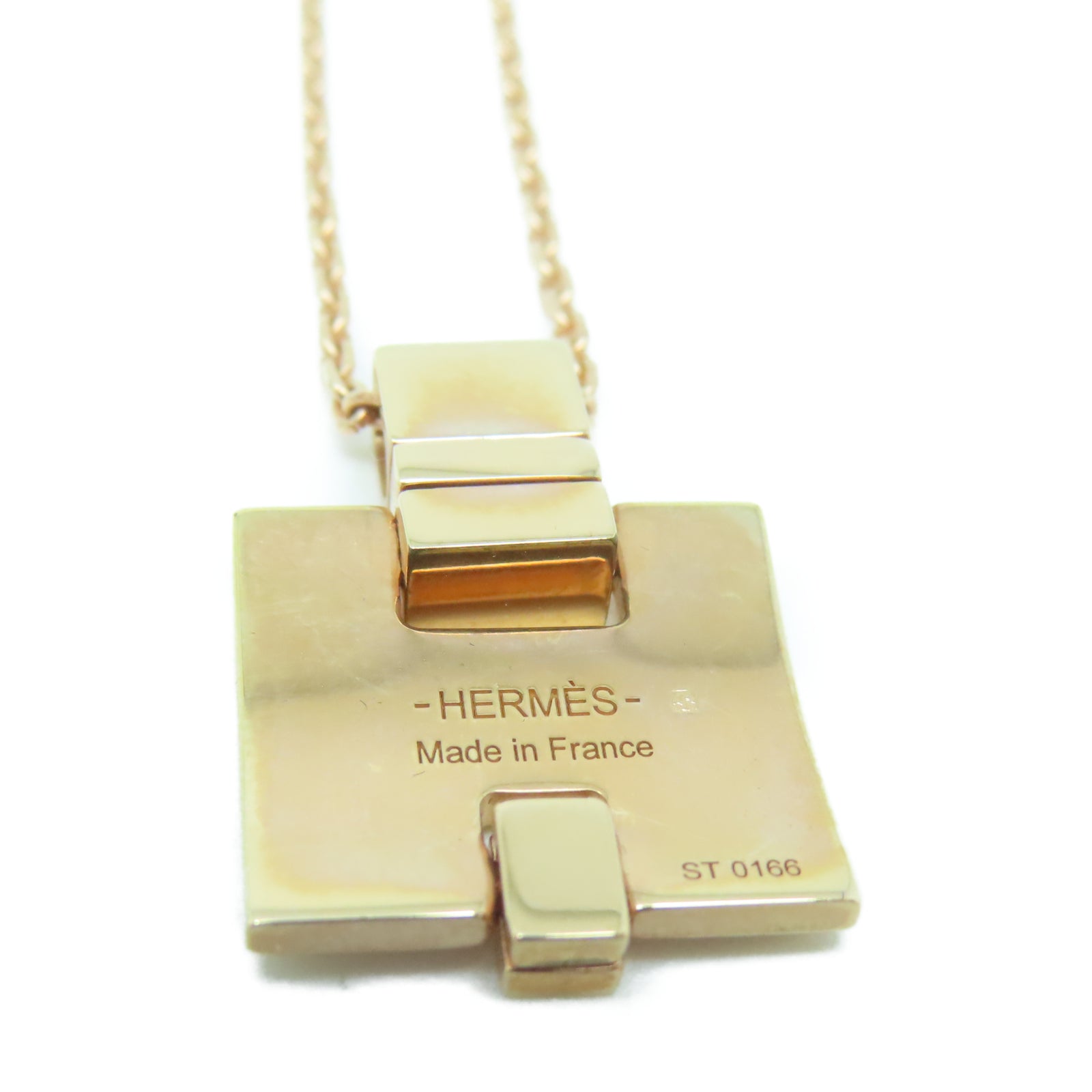 HERMES 金屬Eileen Pendant項鍊金色/黑色