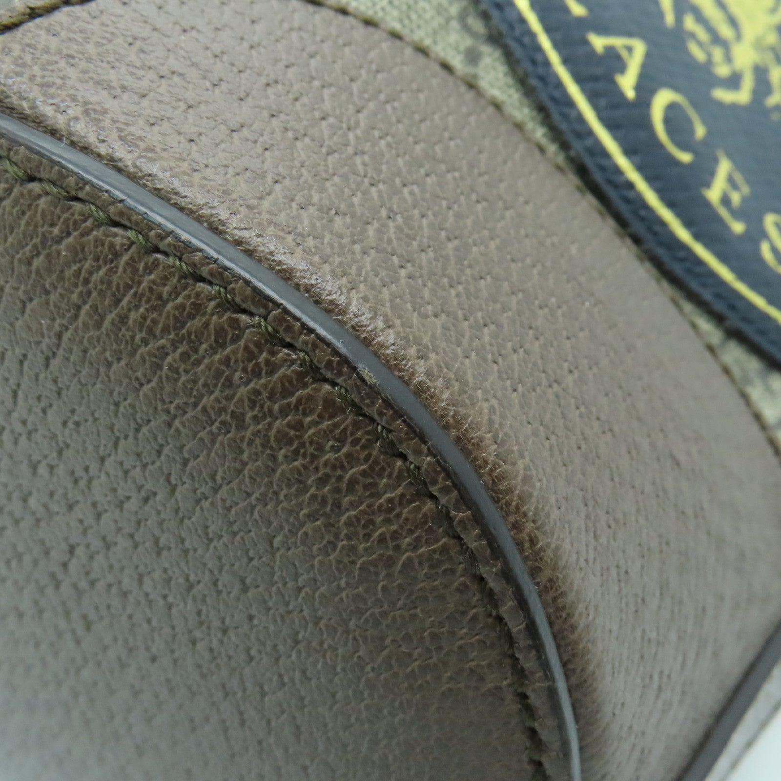 GUCCI Coated Canvas Backpack Gold Buckle Backpack Brown