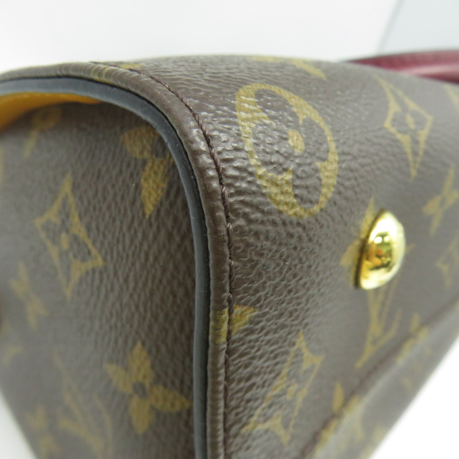 LOUIS VUITTON Monogram Tuileries金扣手挽肩背兩用袋啡色/深藍色
